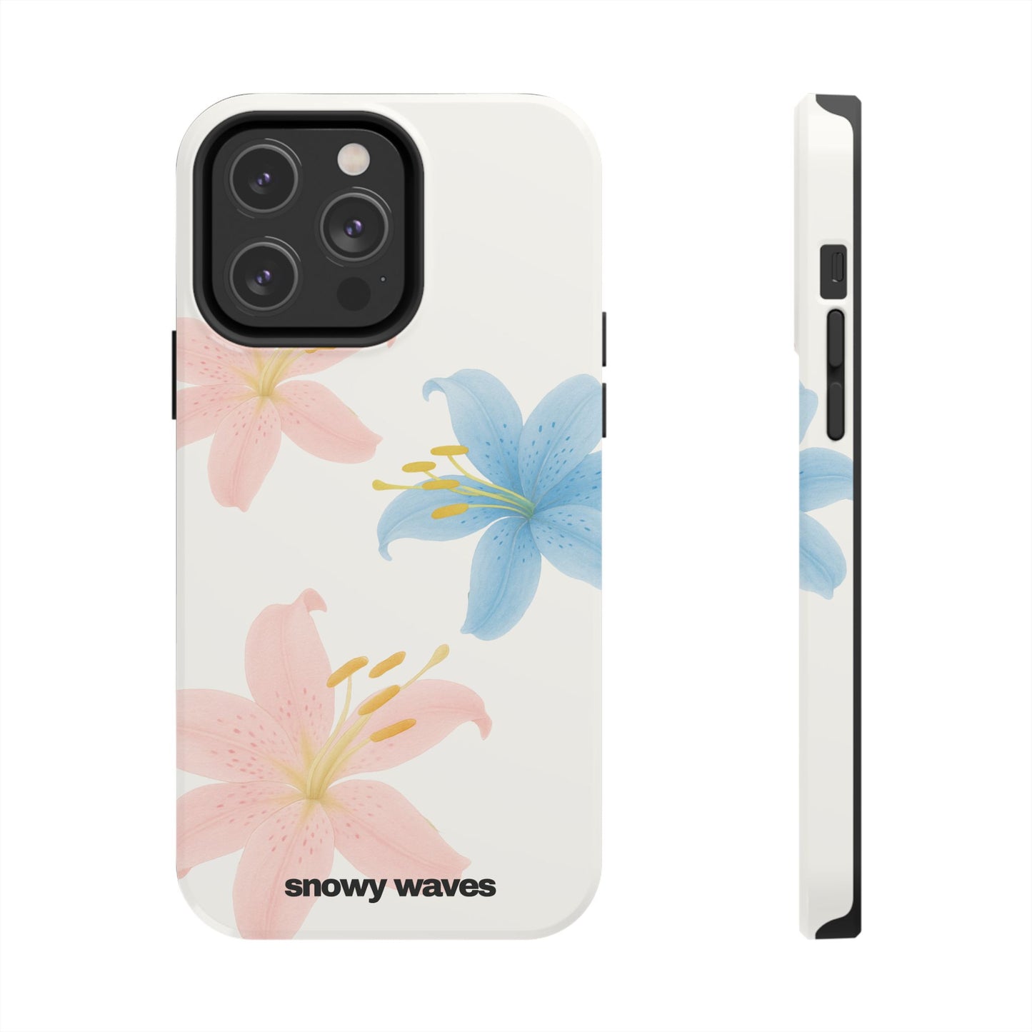 Pink and Blue Tiger Lily Phone Case