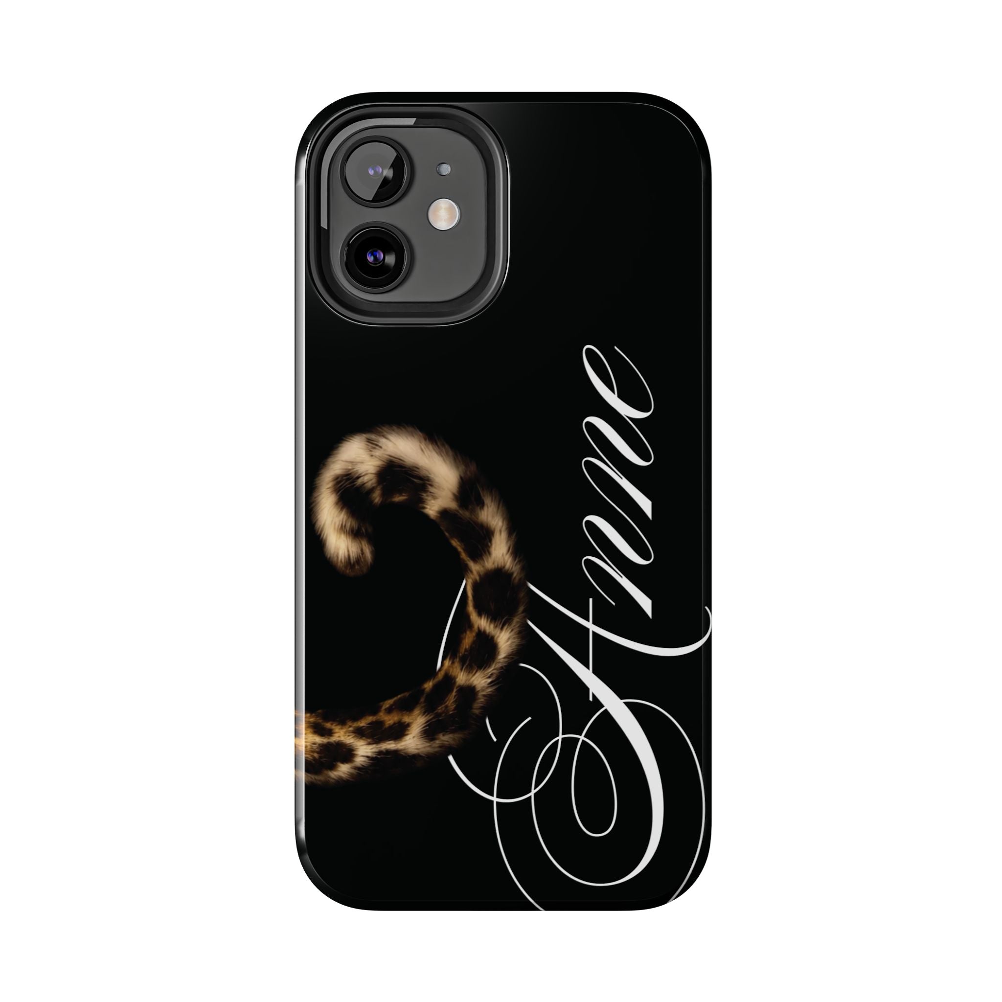 Custom Leopard Tail Phone Case Cursive