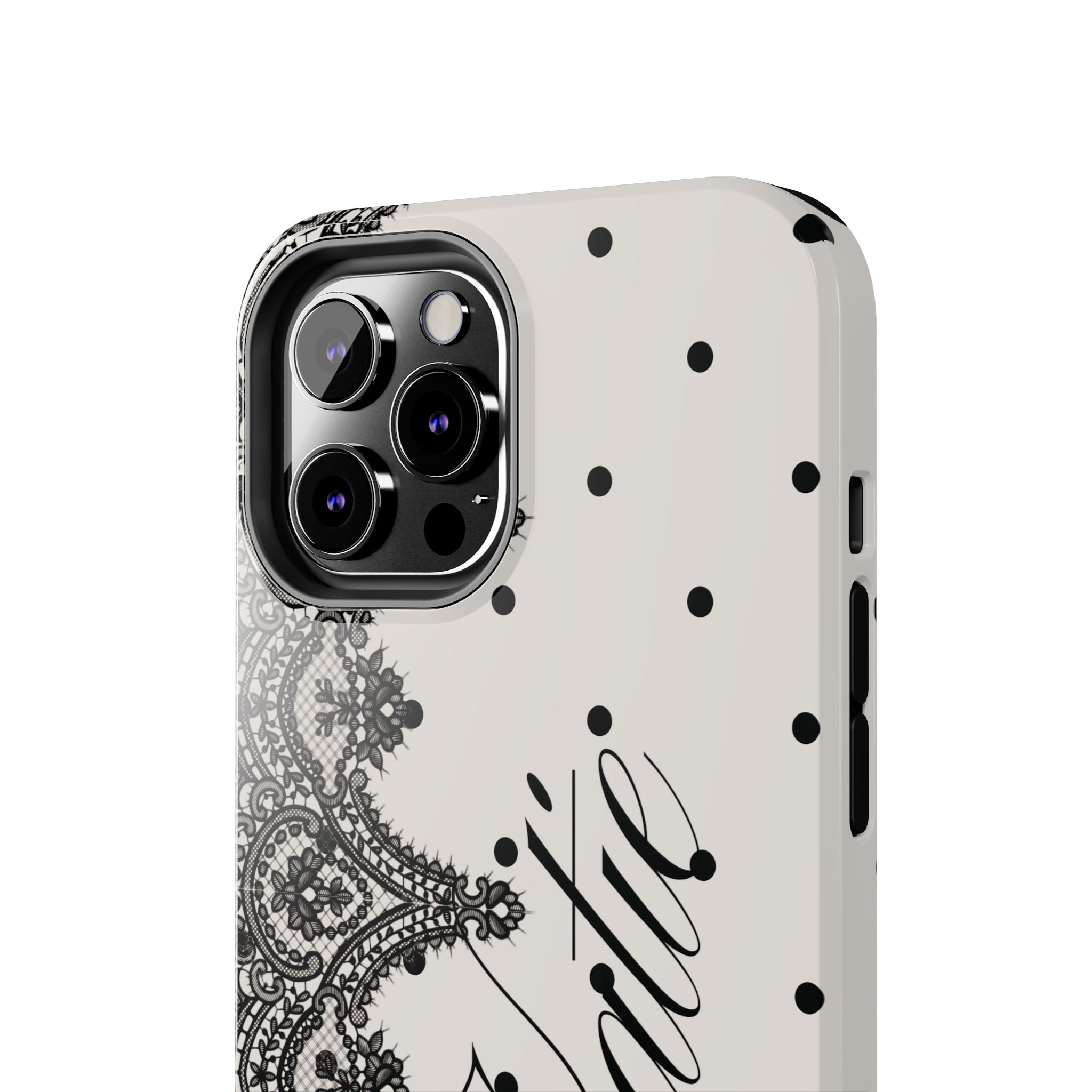 Custom Lace Polka Dot Tough Phone Case