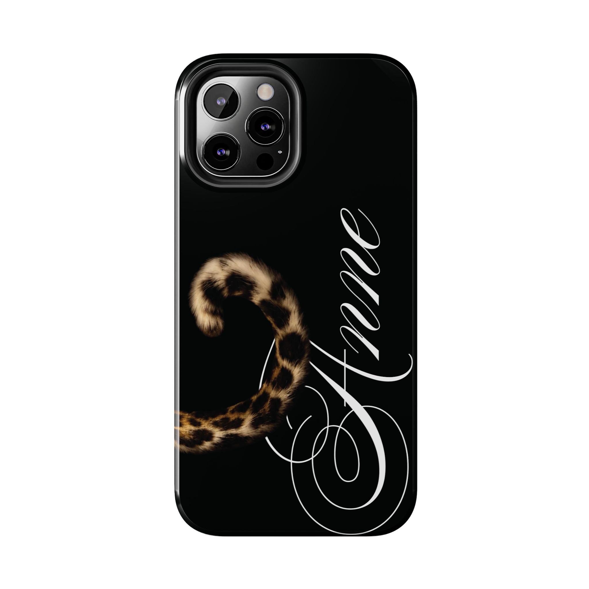 Custom Leopard Tail Phone Case Cursive