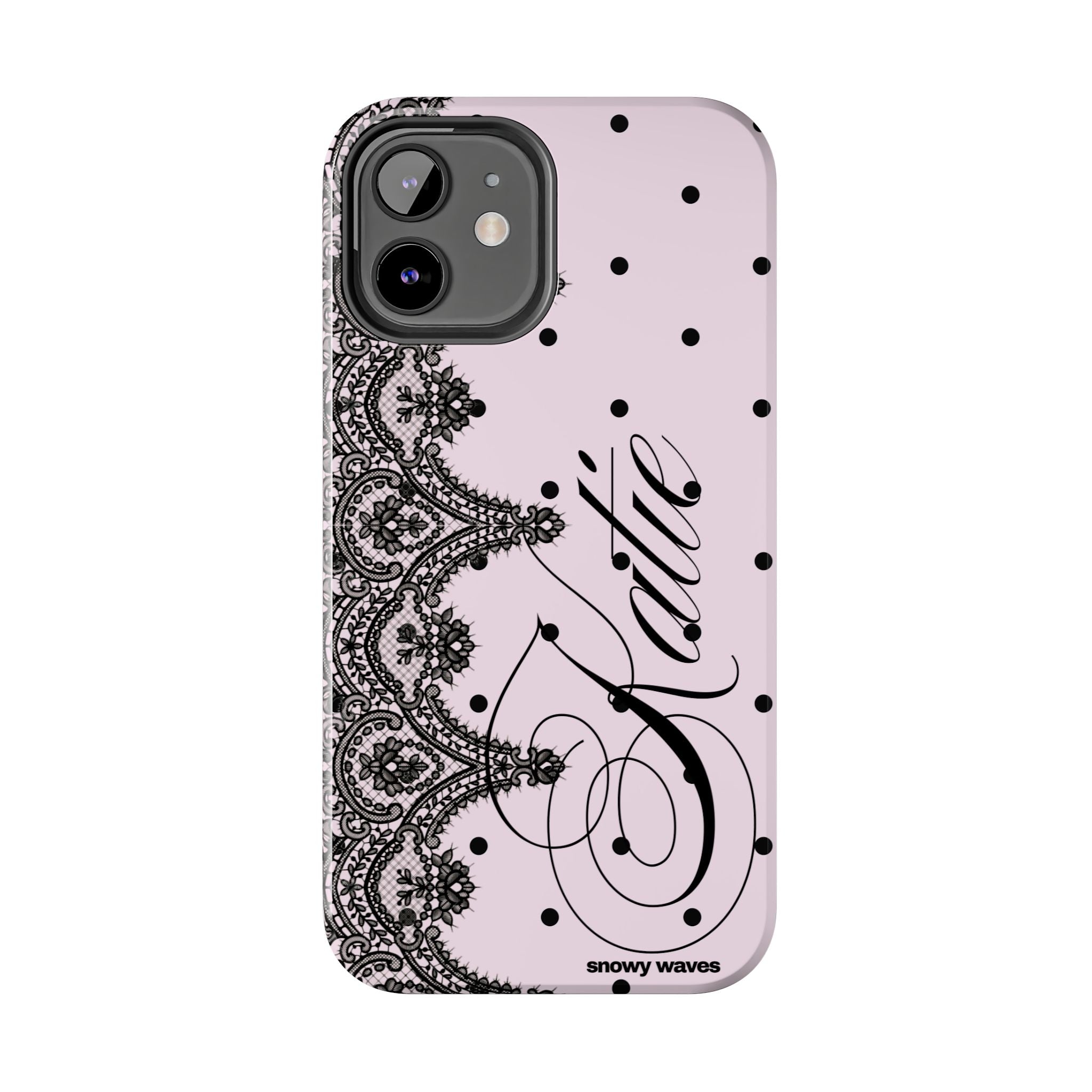 Custom Lace Pink Polka Dot Phone Case