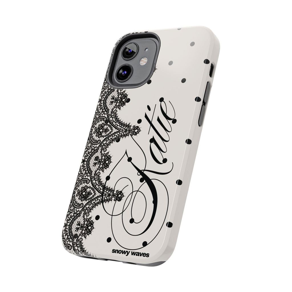 Custom Lace Polka Dot Tough Phone Case