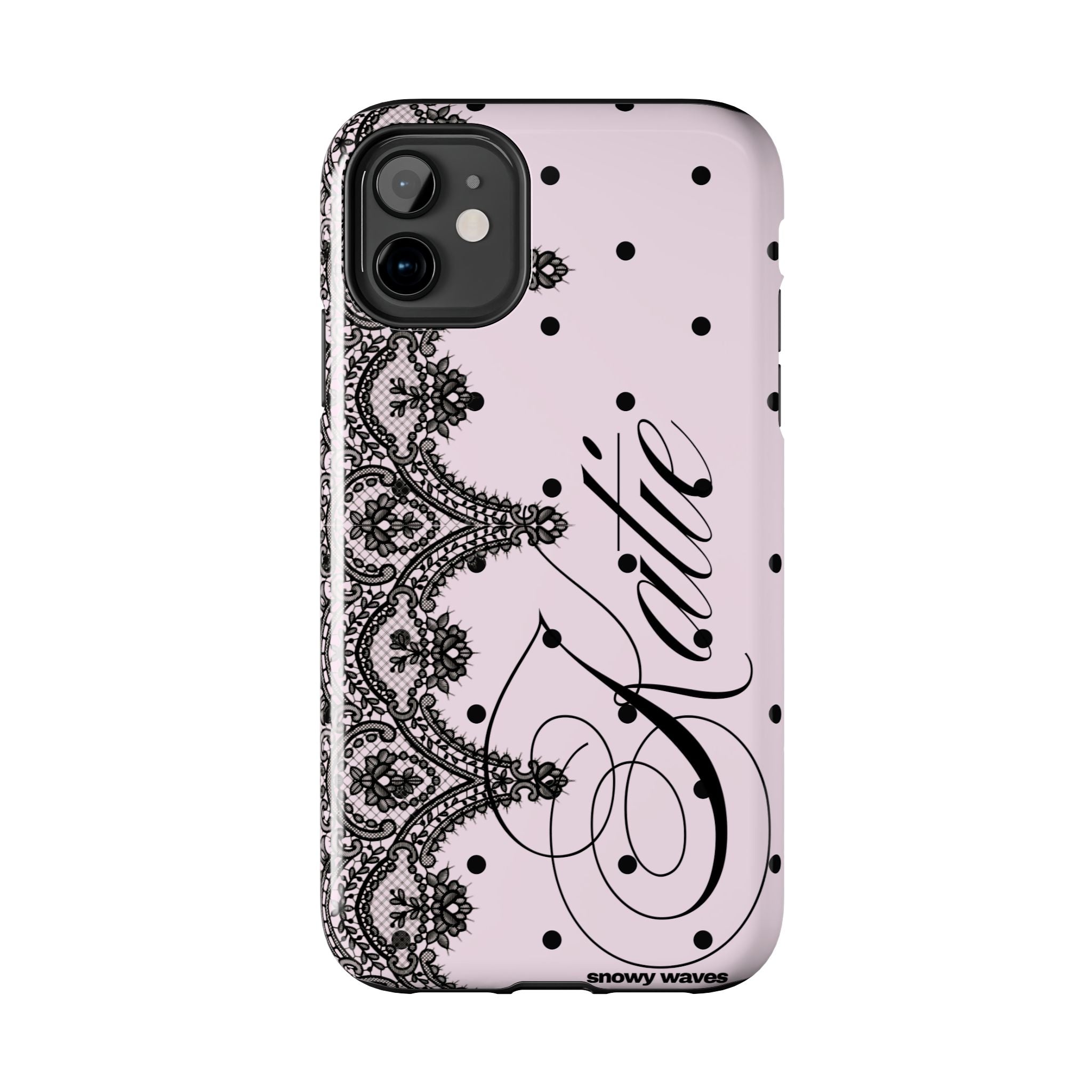 Custom Lace Pink Polka Dot Phone Case