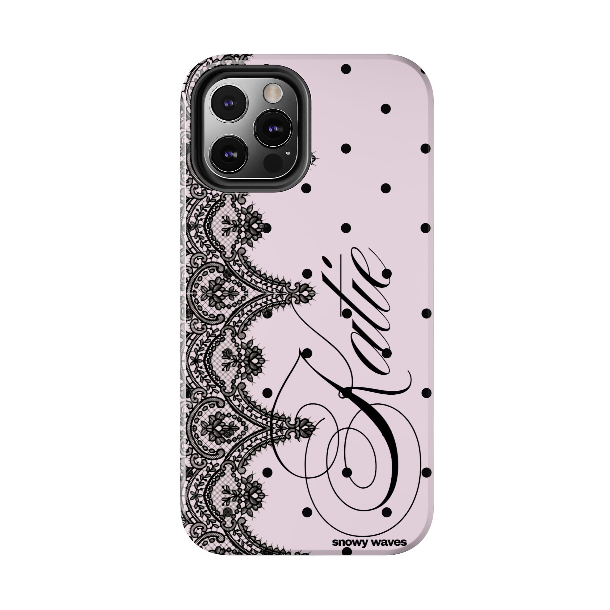 Custom Lace Pink Polka Dot Phone Case