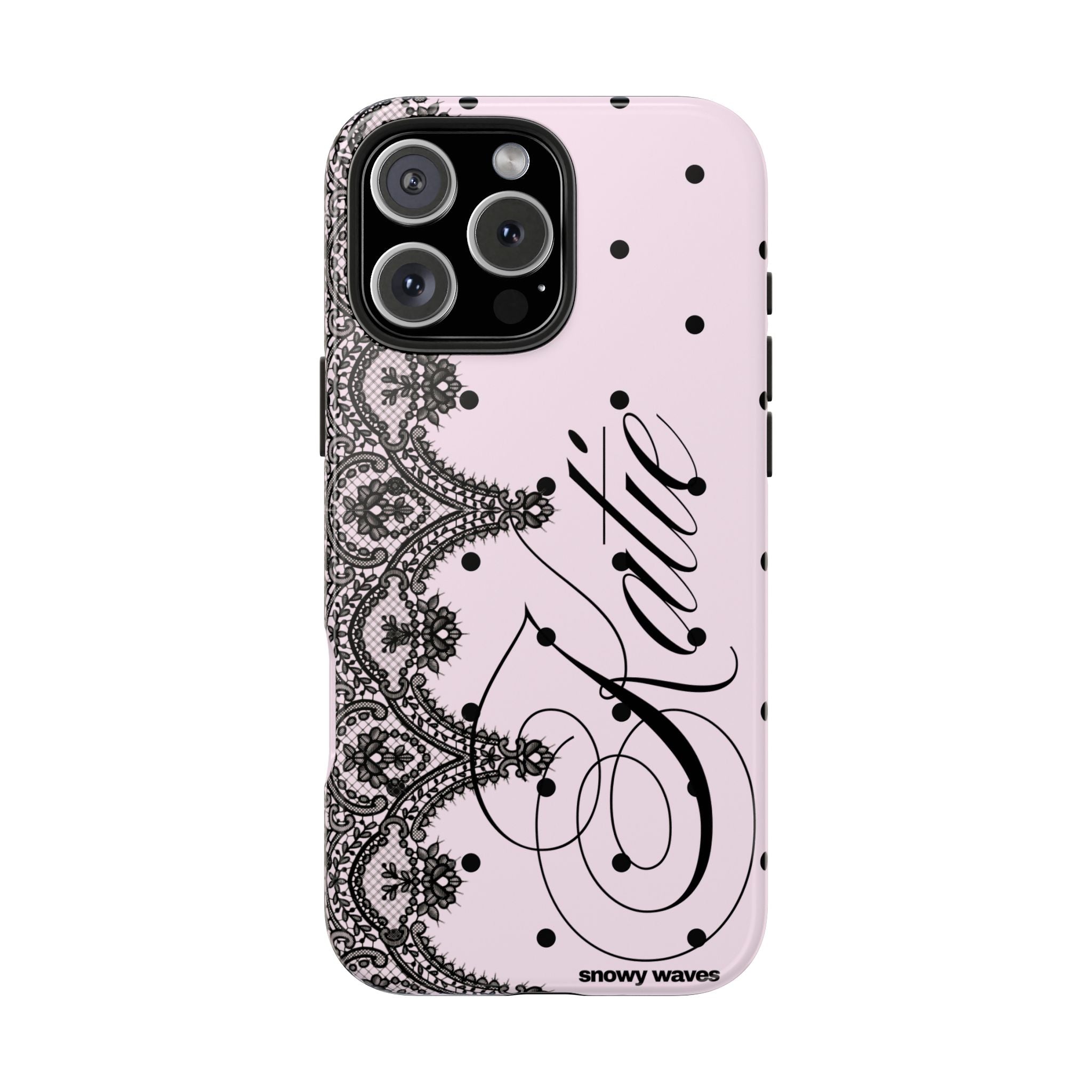 Custom Lace Pink Polka Dot Phone Case