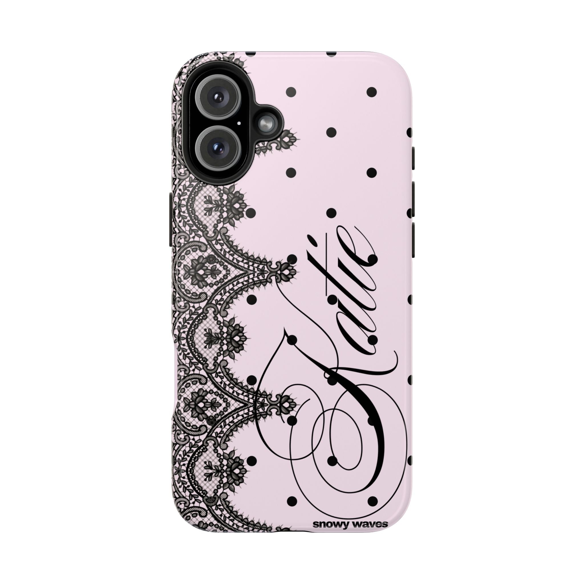 Custom Lace Pink Polka Dot Phone Case