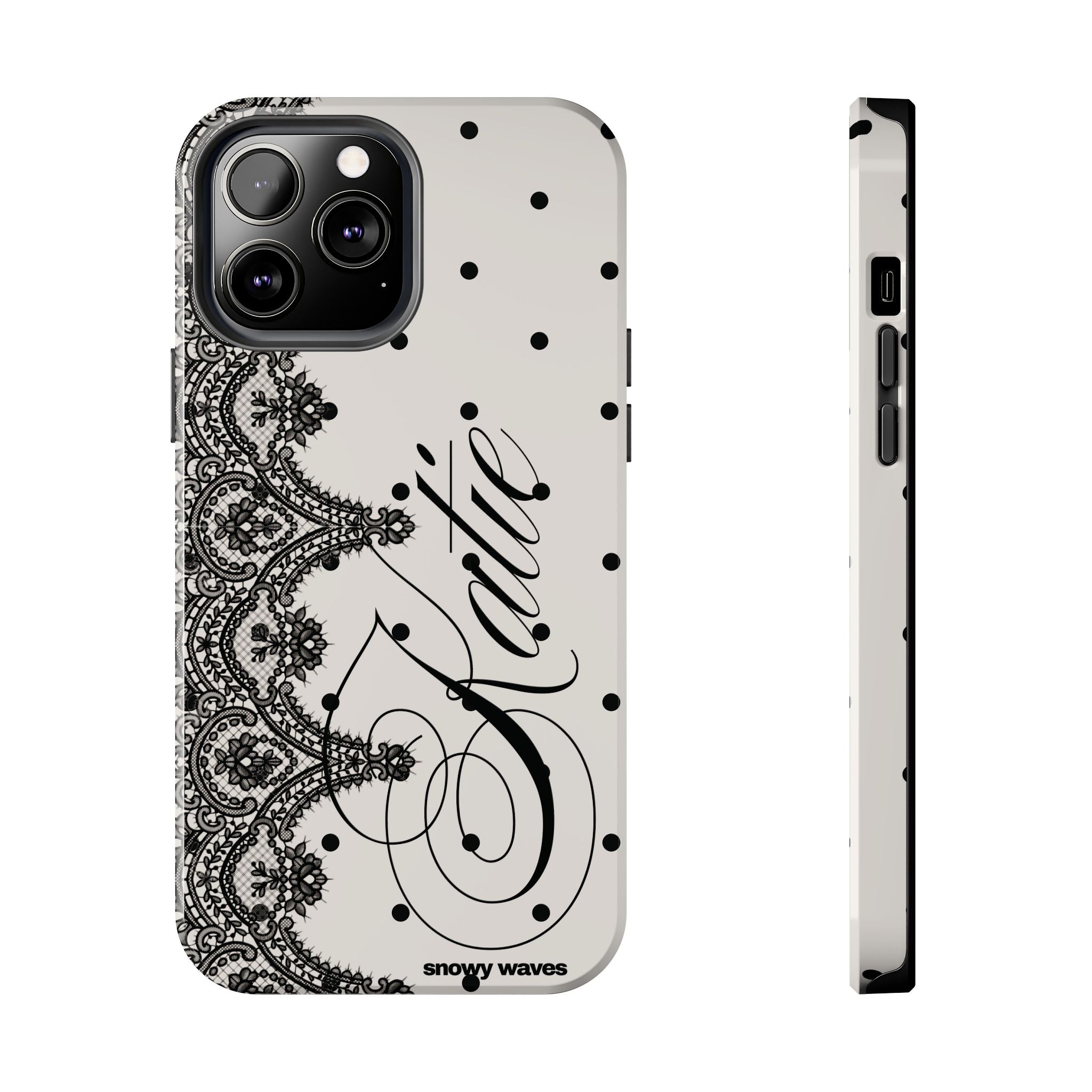 Custom Lace Polka Dot Tough Phone Case