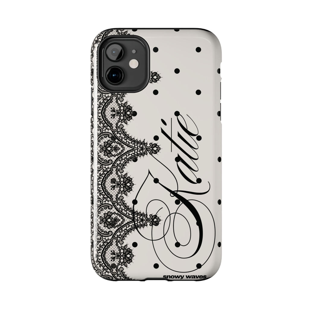 Custom Lace Polka Dot Tough Phone Case