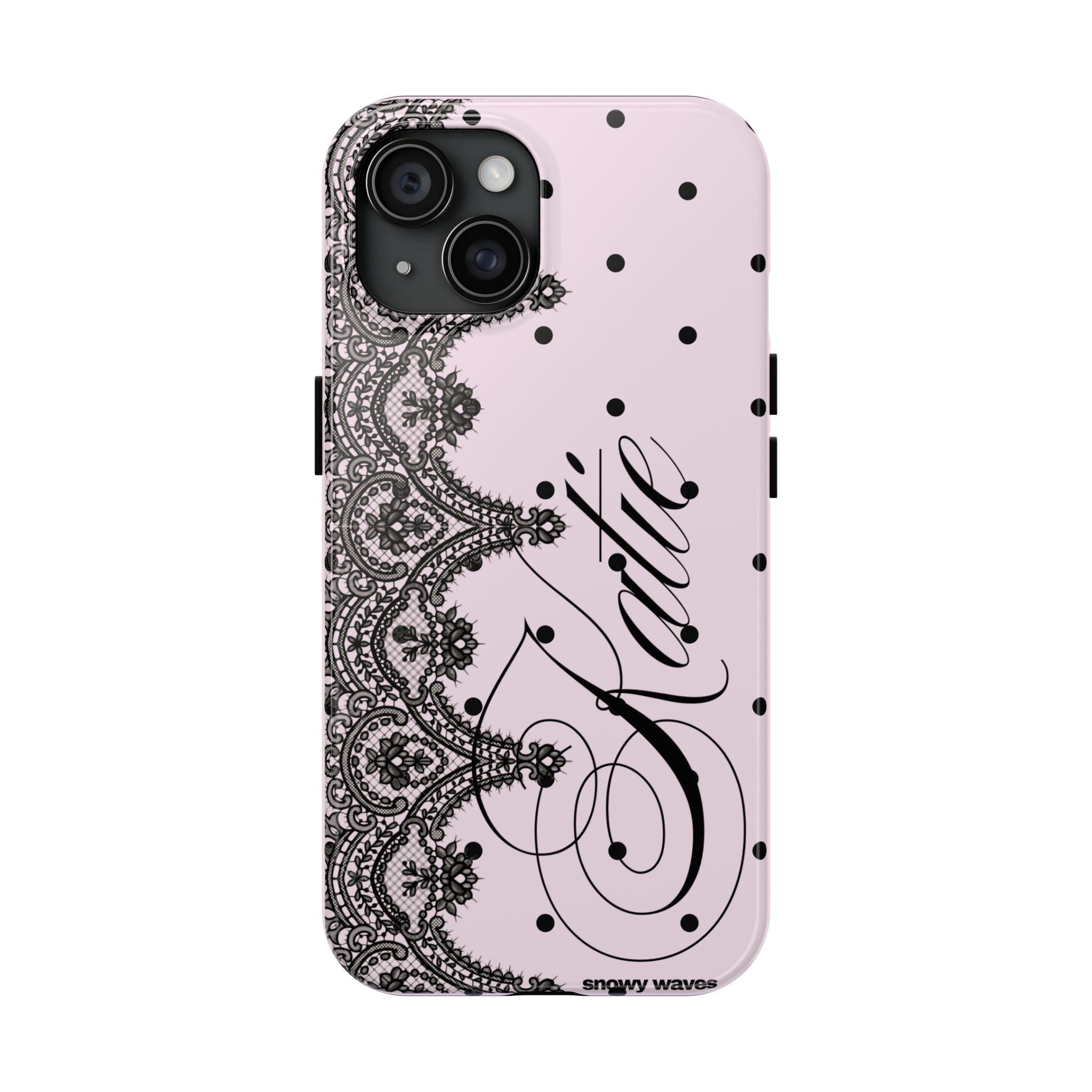 Custom Lace Pink Polka Dot Phone Case