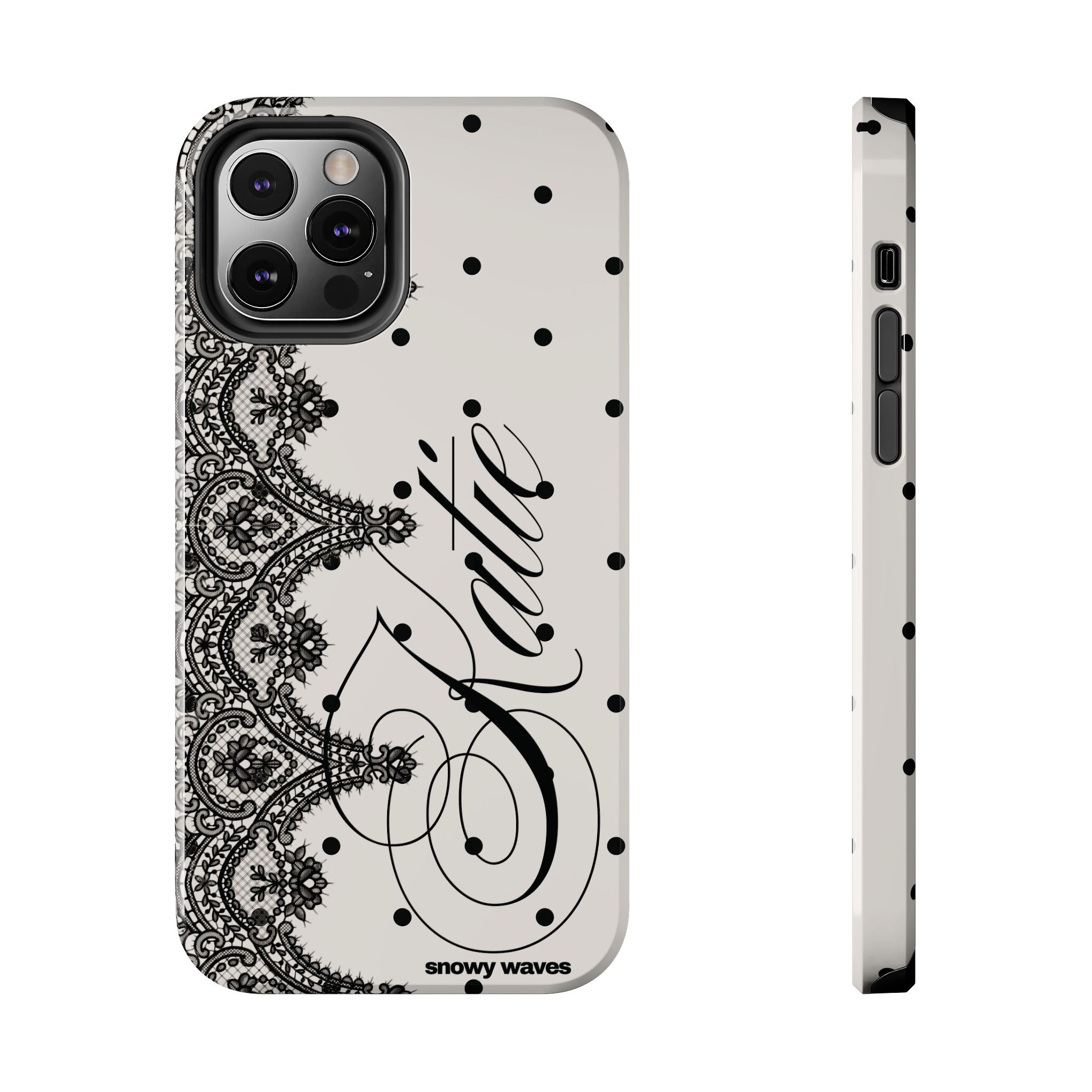 Custom Lace Polka Dot Tough Phone Case