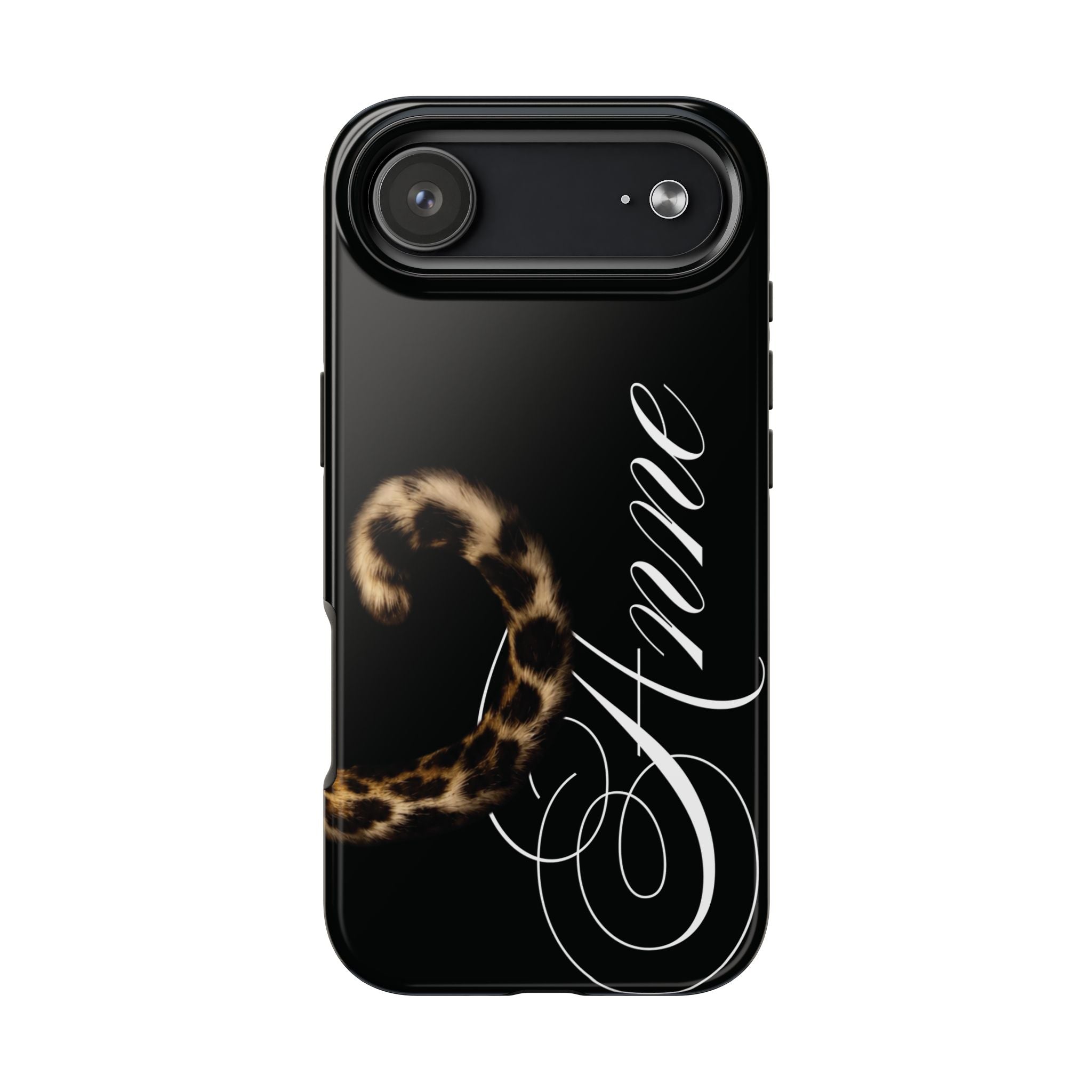 Custom Leopard Tail Phone Case Cursive