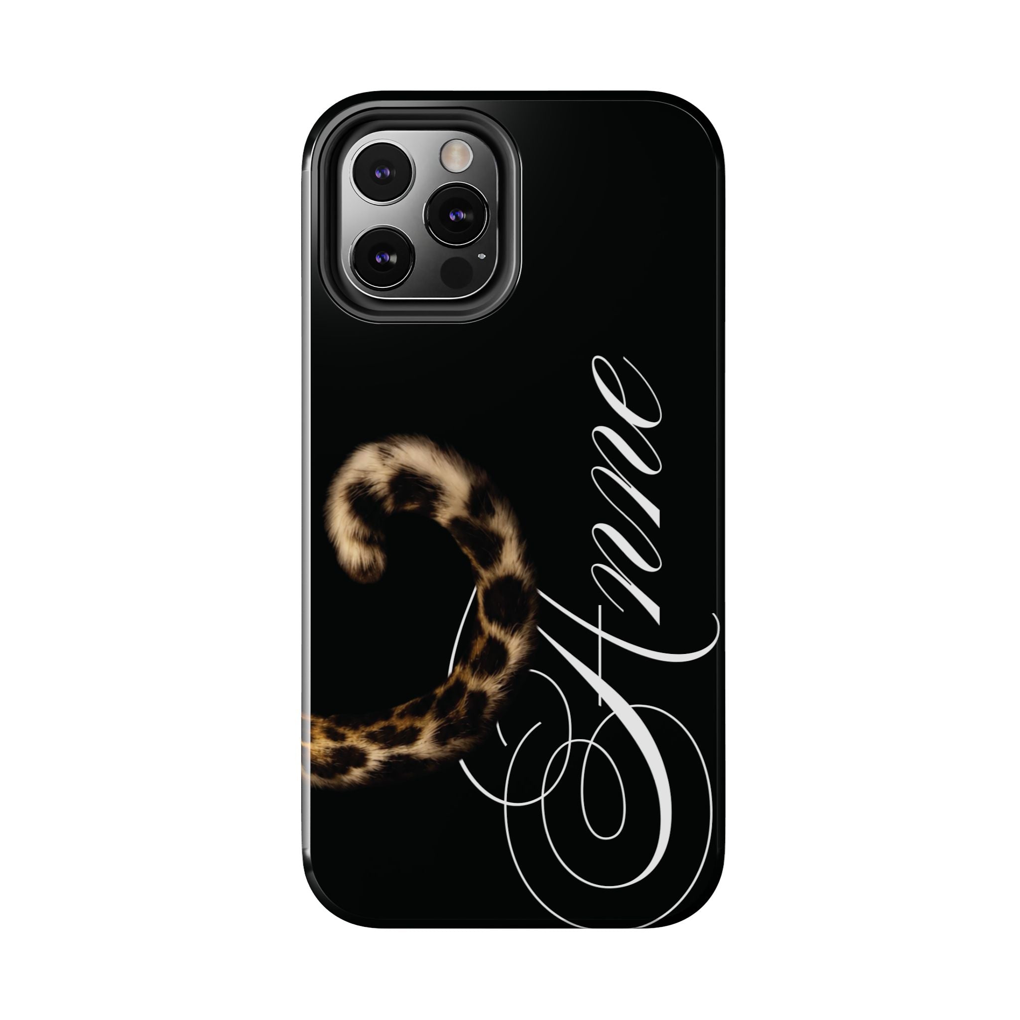 Custom Leopard Tail Phone Case Cursive