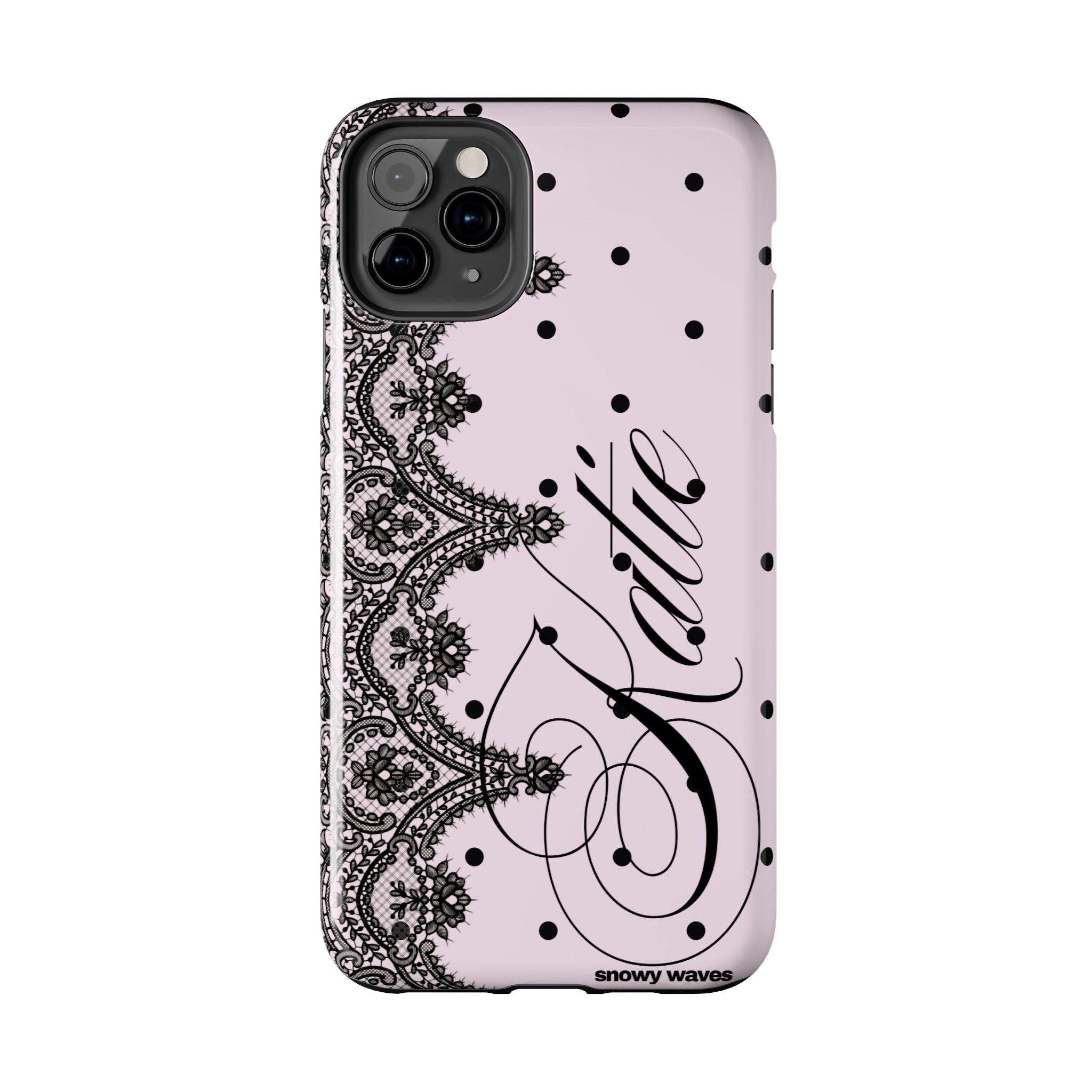 Custom Lace Pink Polka Dot Phone Case
