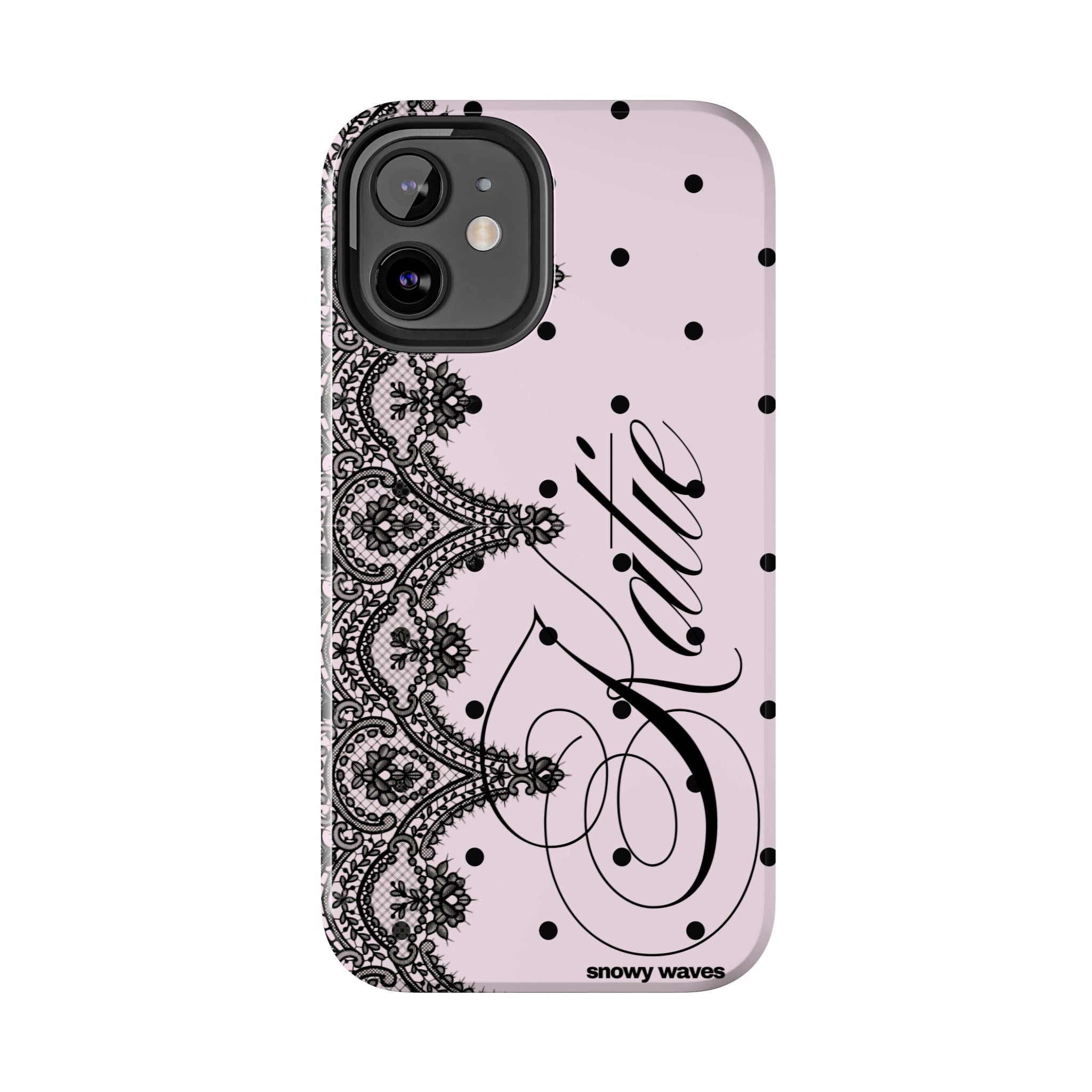 Custom Lace Pink Polka Dot Phone Case