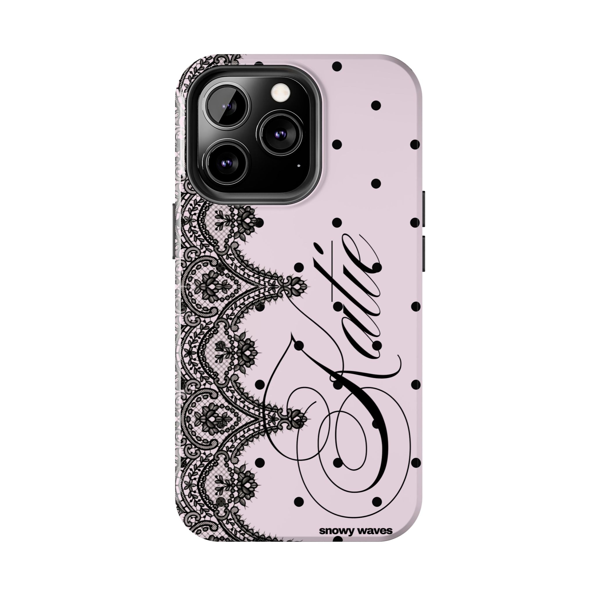 Custom Lace Pink Polka Dot Phone Case