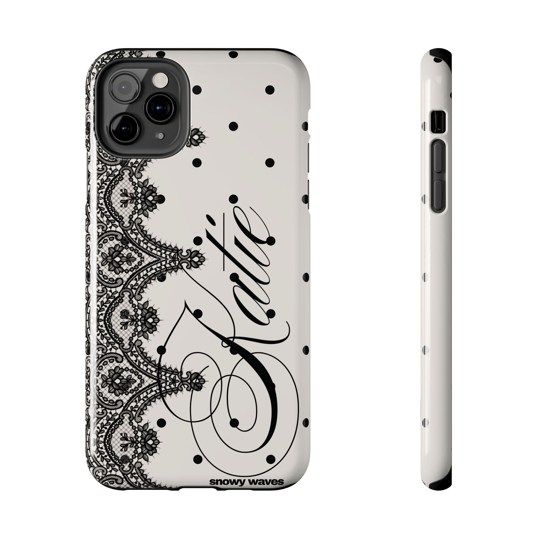Custom Lace Polka Dot Tough Phone Case