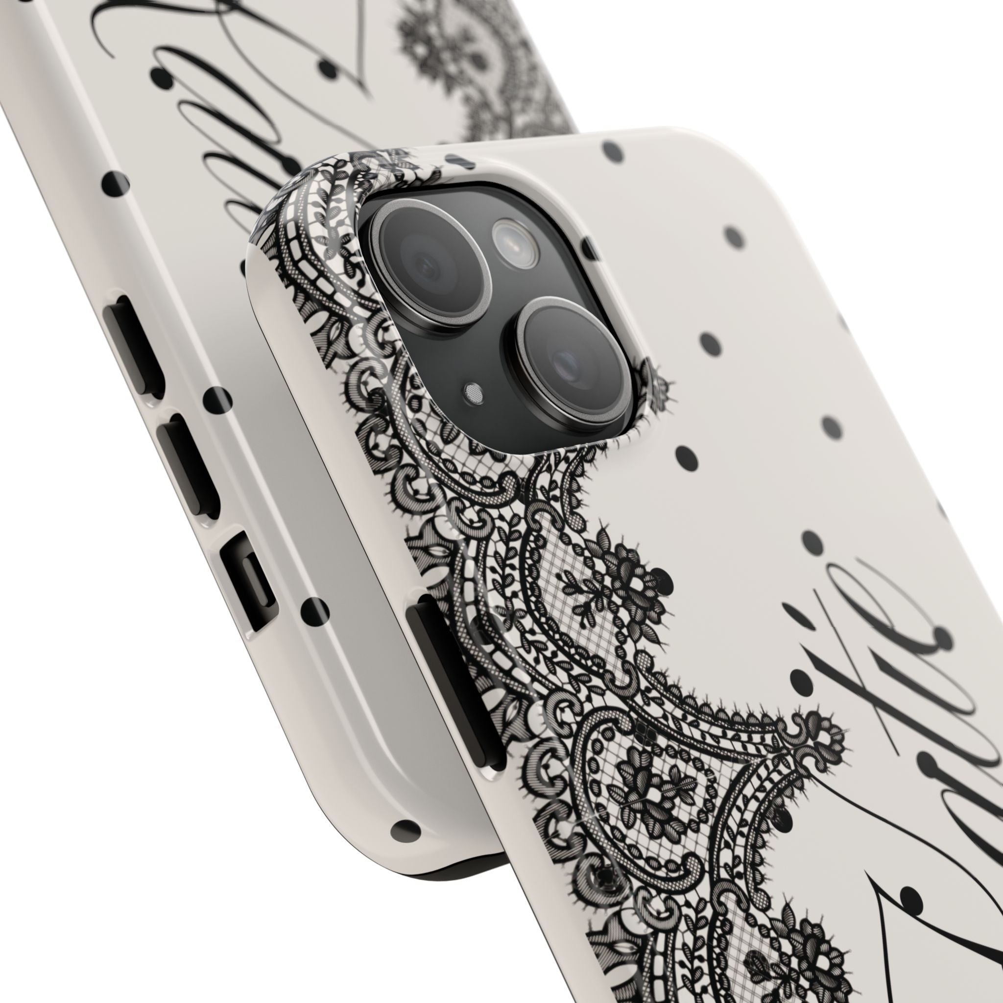 Custom Lace Polka Dot Tough Phone Case