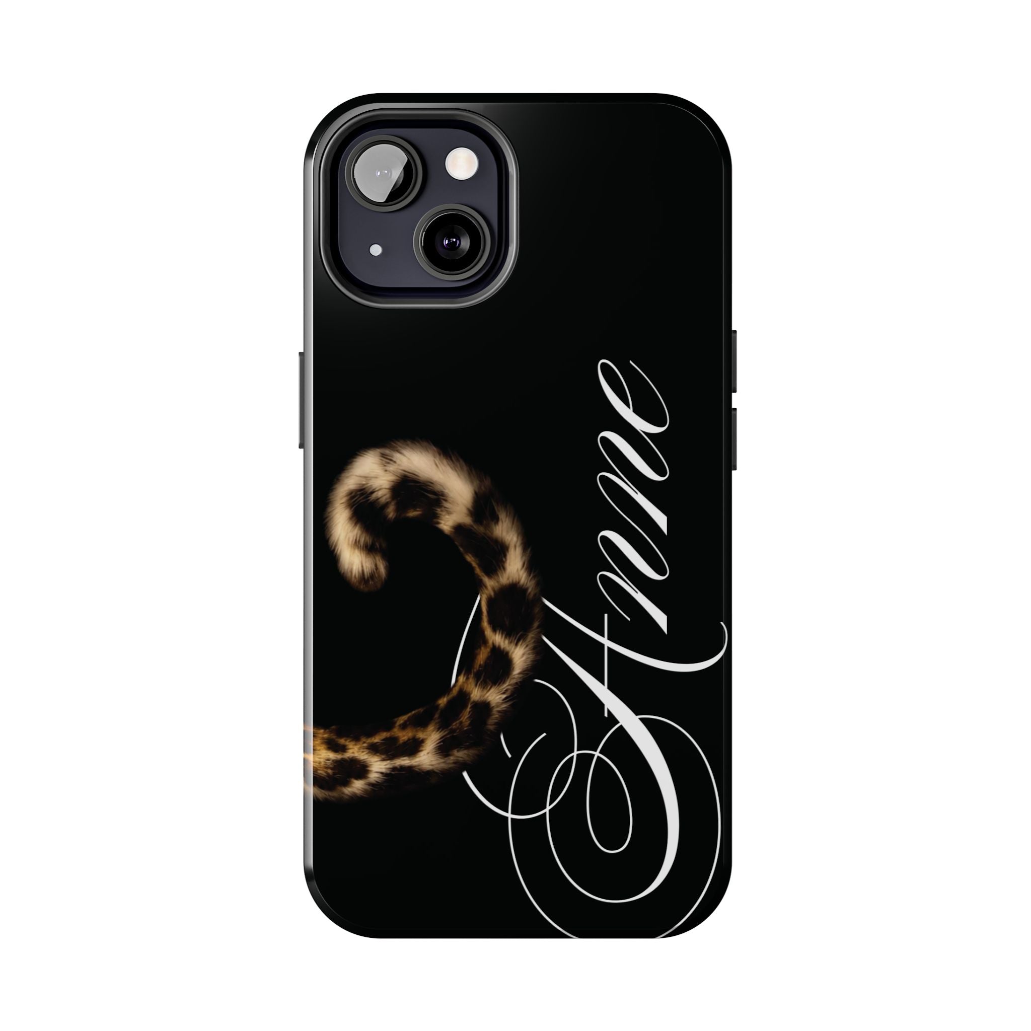 Custom Leopard Tail Phone Case Cursive