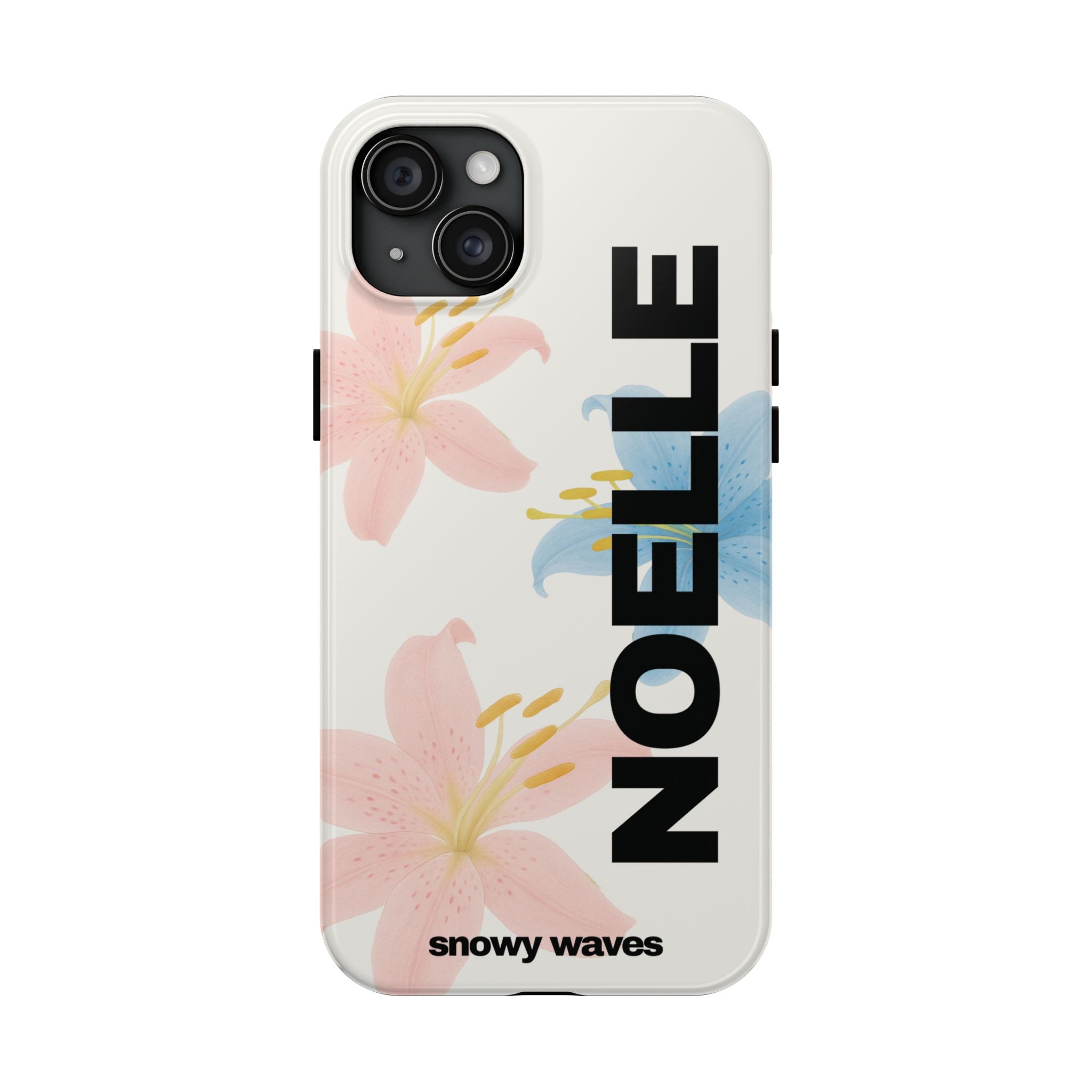 Custom Pink and Blue Tiger Lily Phone Case