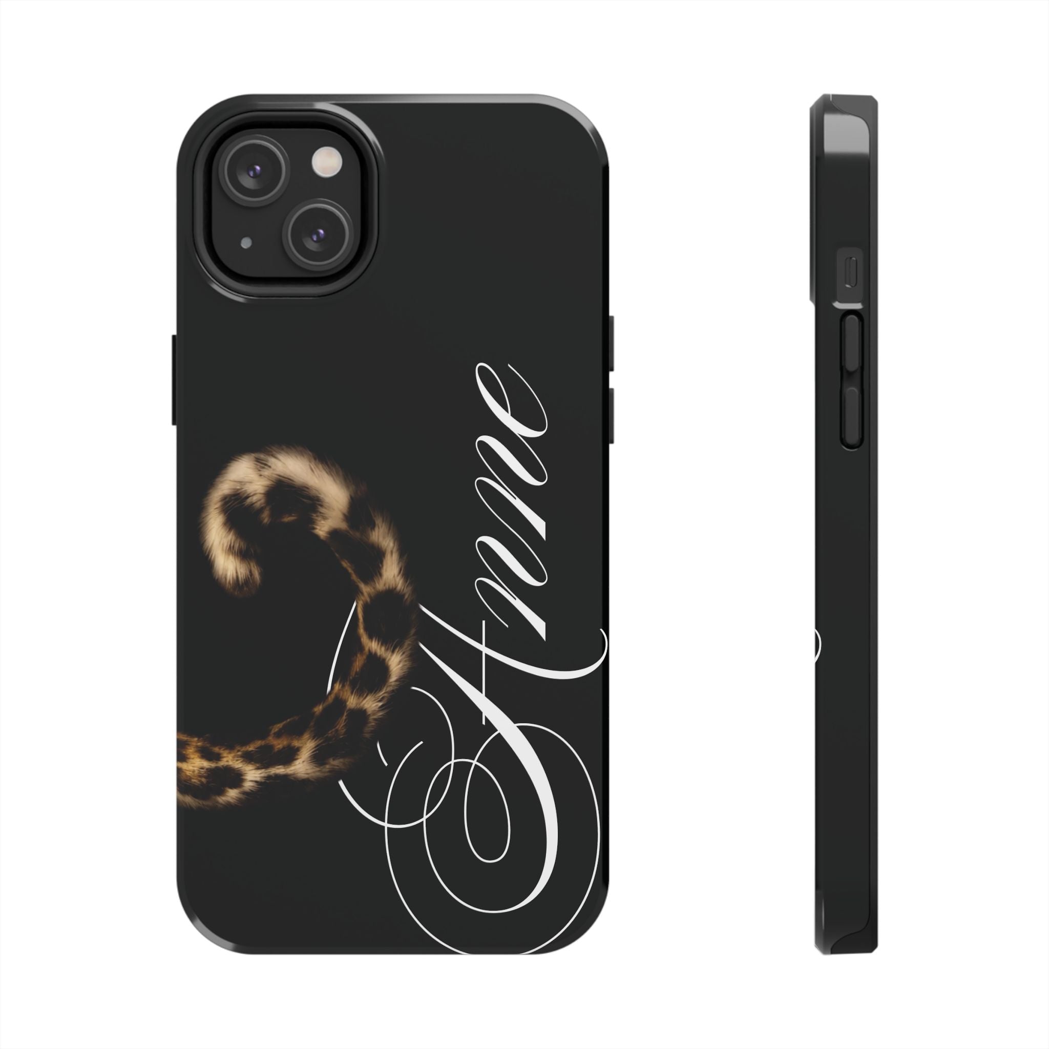 Custom Leopard Tail Phone Case Cursive
