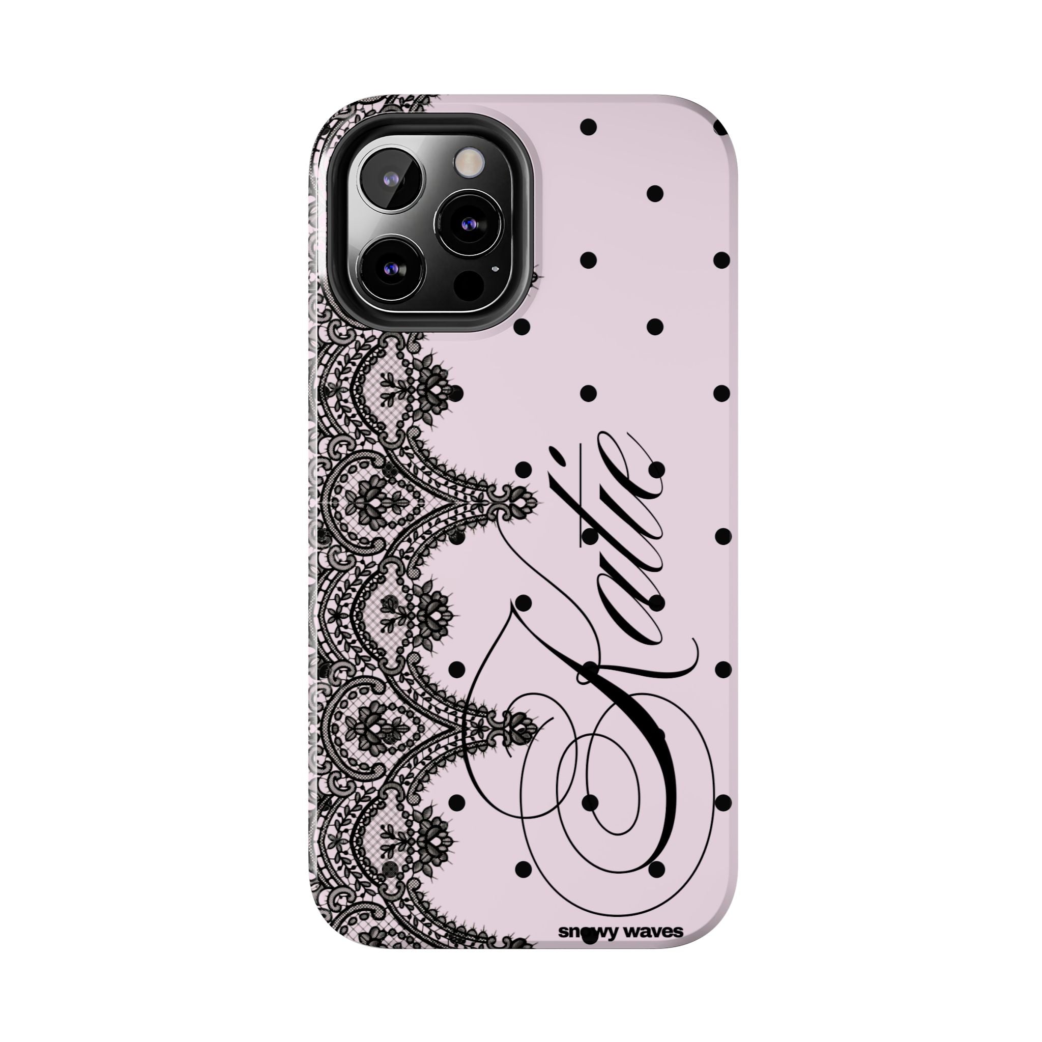 Custom Lace Pink Polka Dot Phone Case