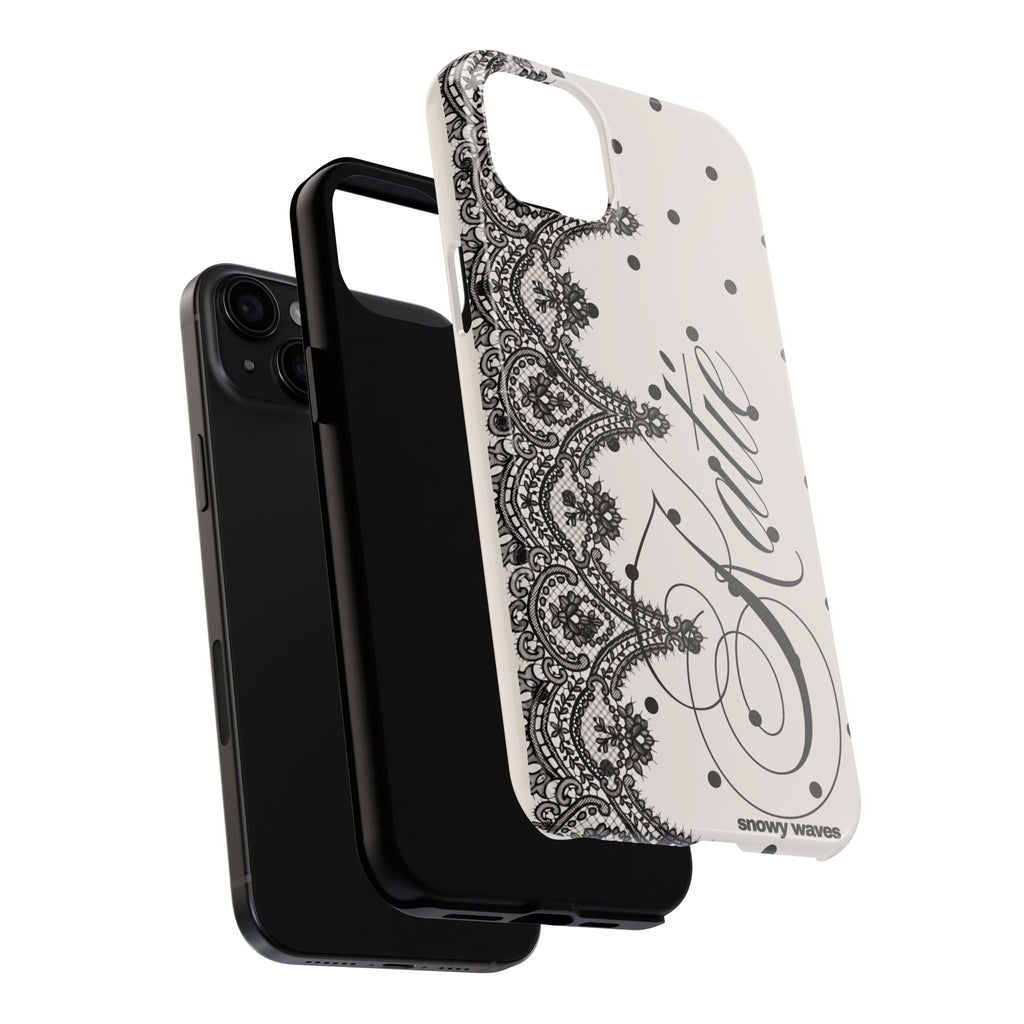 Custom Lace Polka Dot Tough Phone Case