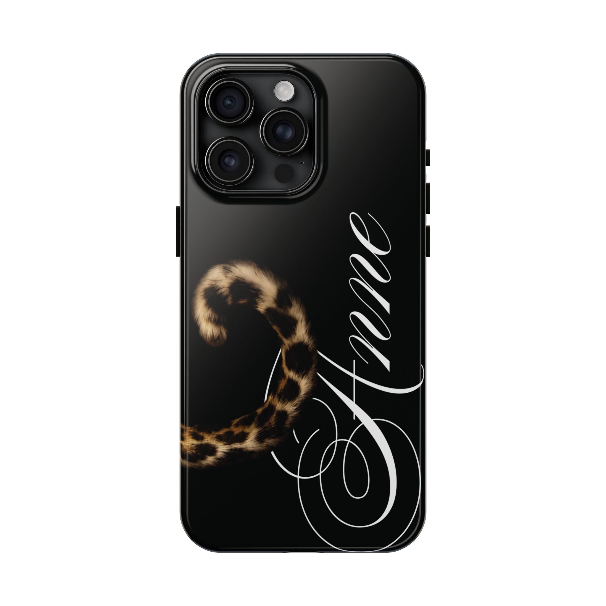 Custom Leopard Tail Phone Case Cursive