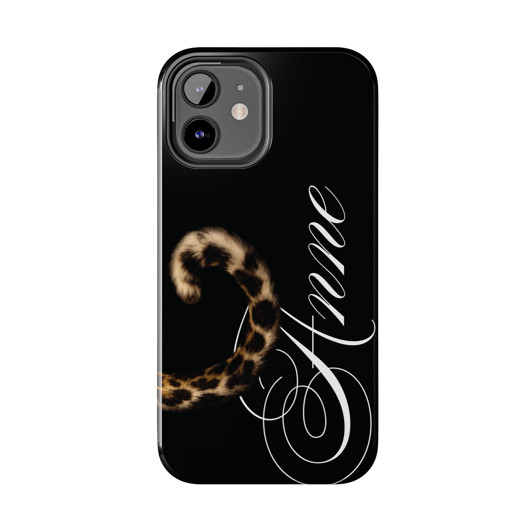 Custom Leopard Tail Phone Case Cursive
