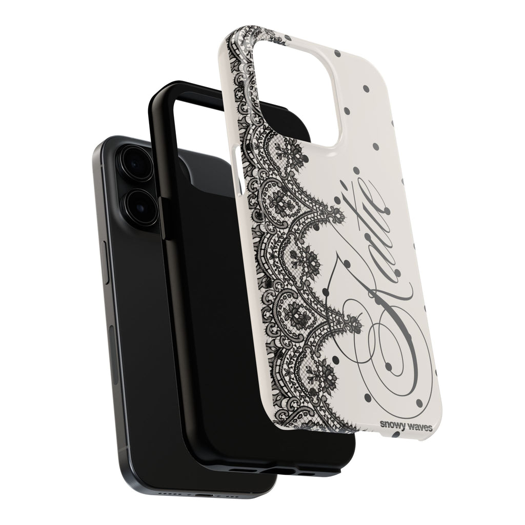 Custom Lace Polka Dot Tough Phone Case