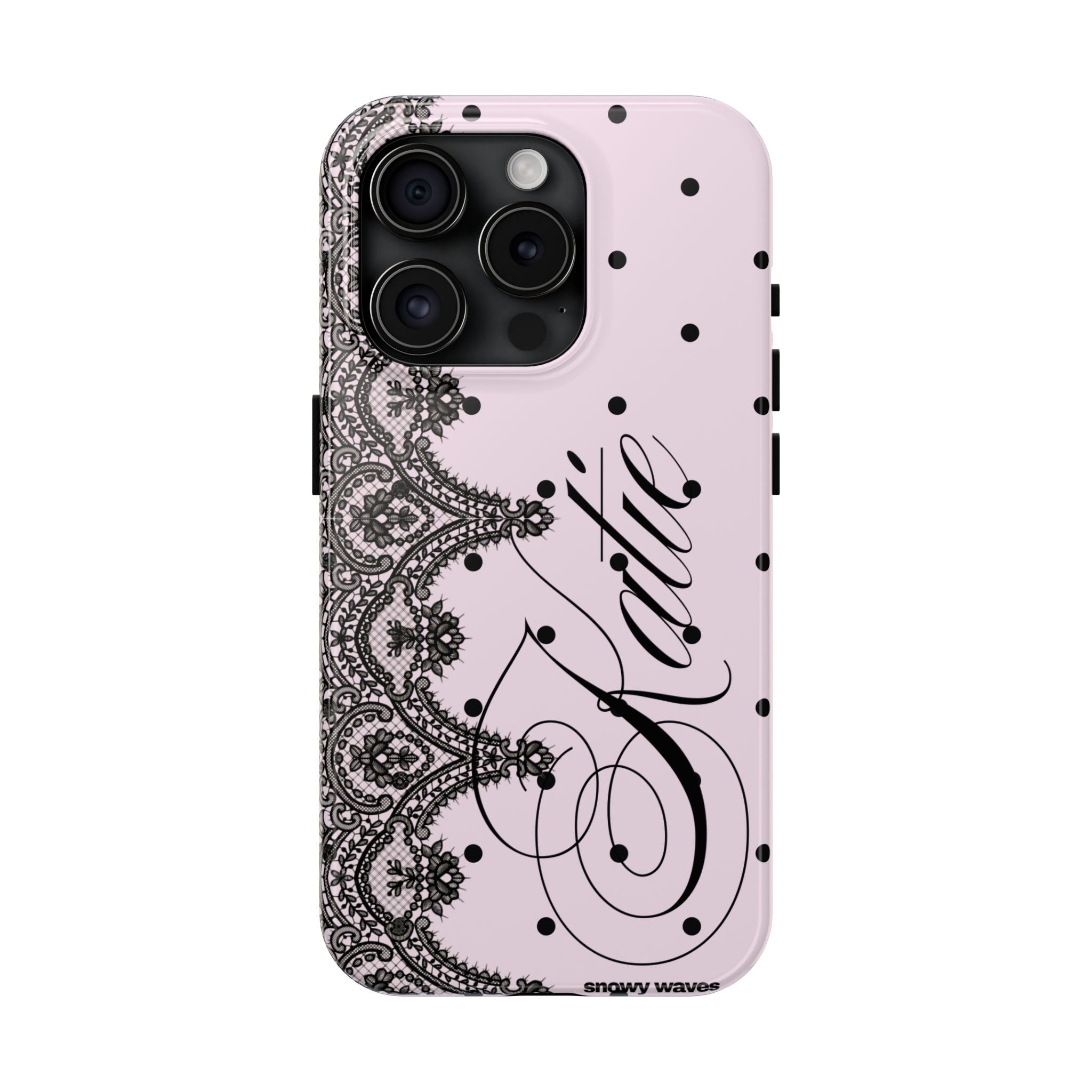 Custom Lace Pink Polka Dot Phone Case