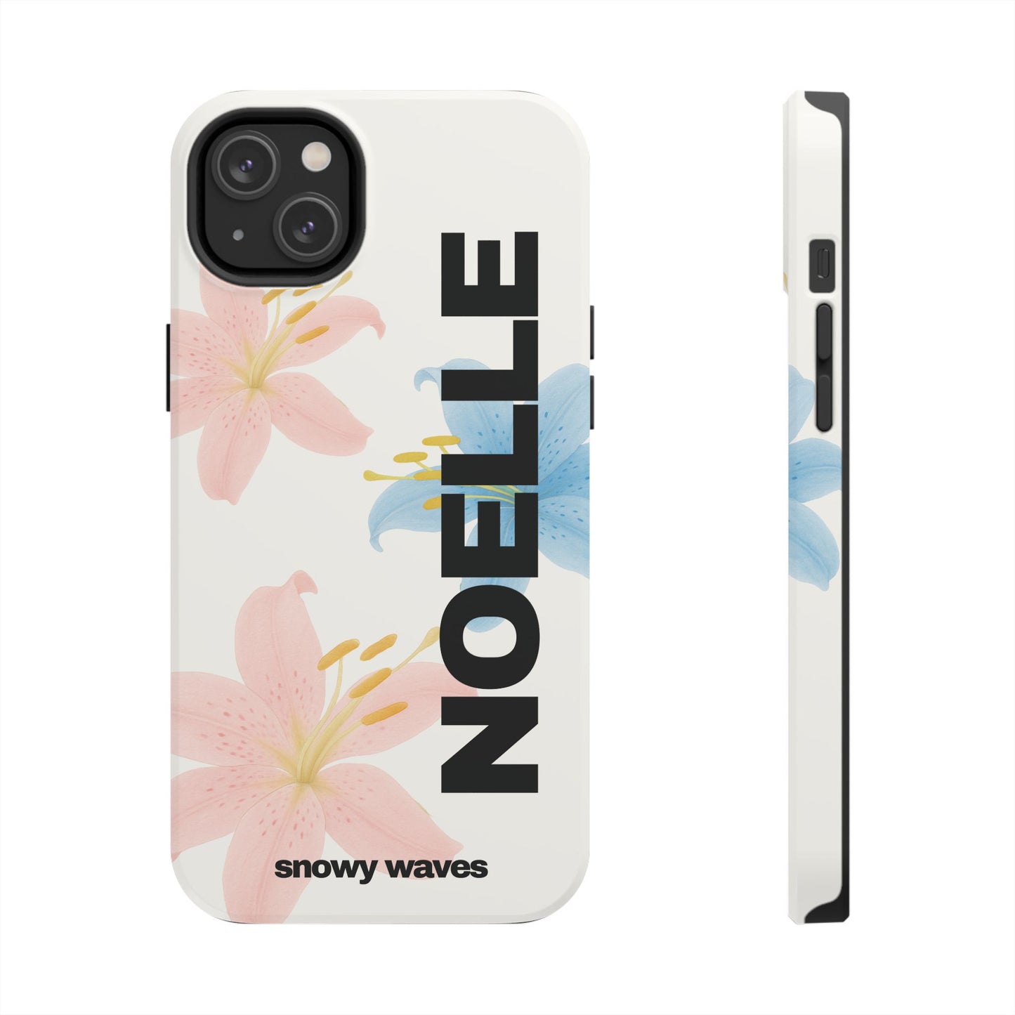 Custom Pink and Blue Tiger Lily Phone Case