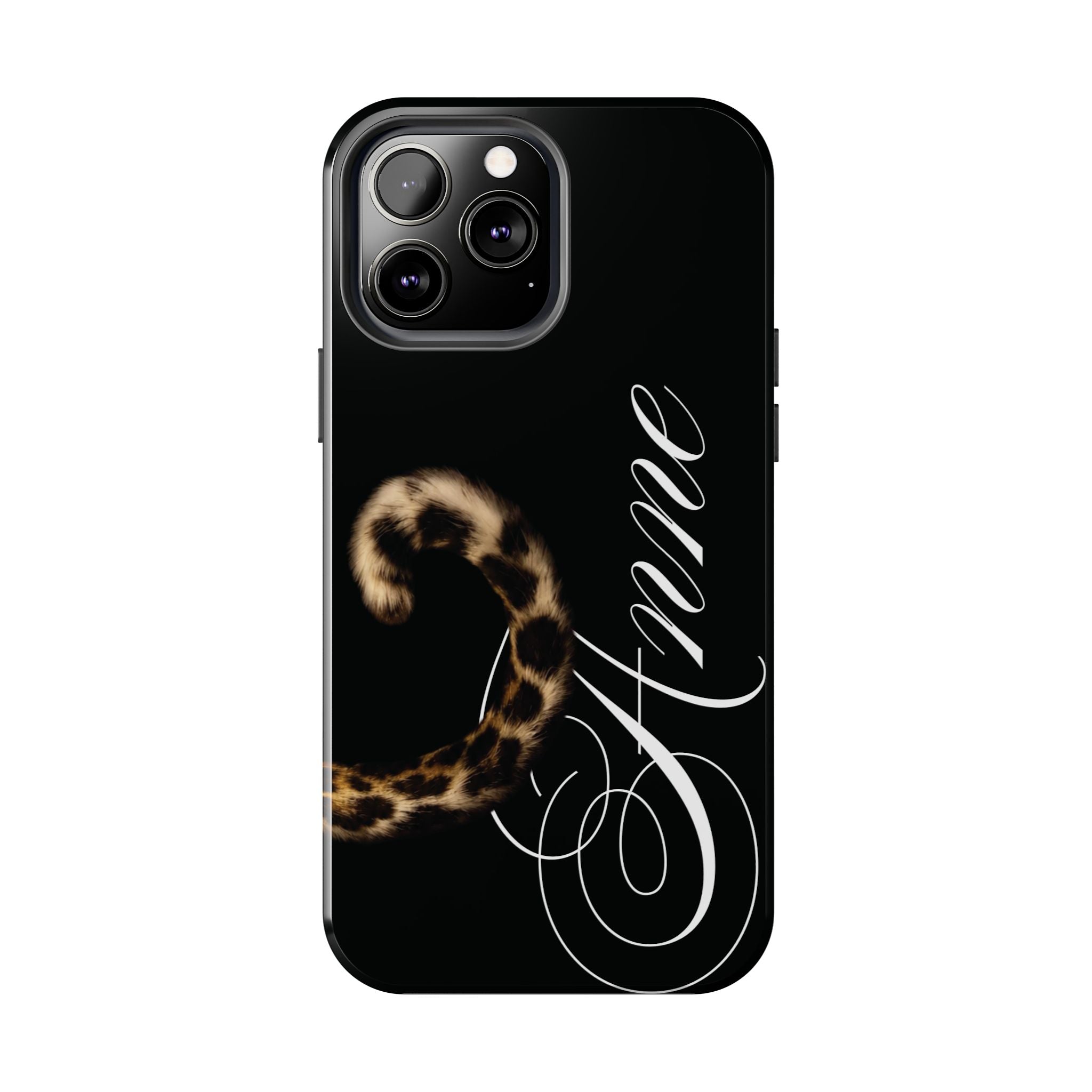 Custom Leopard Tail Phone Case Cursive