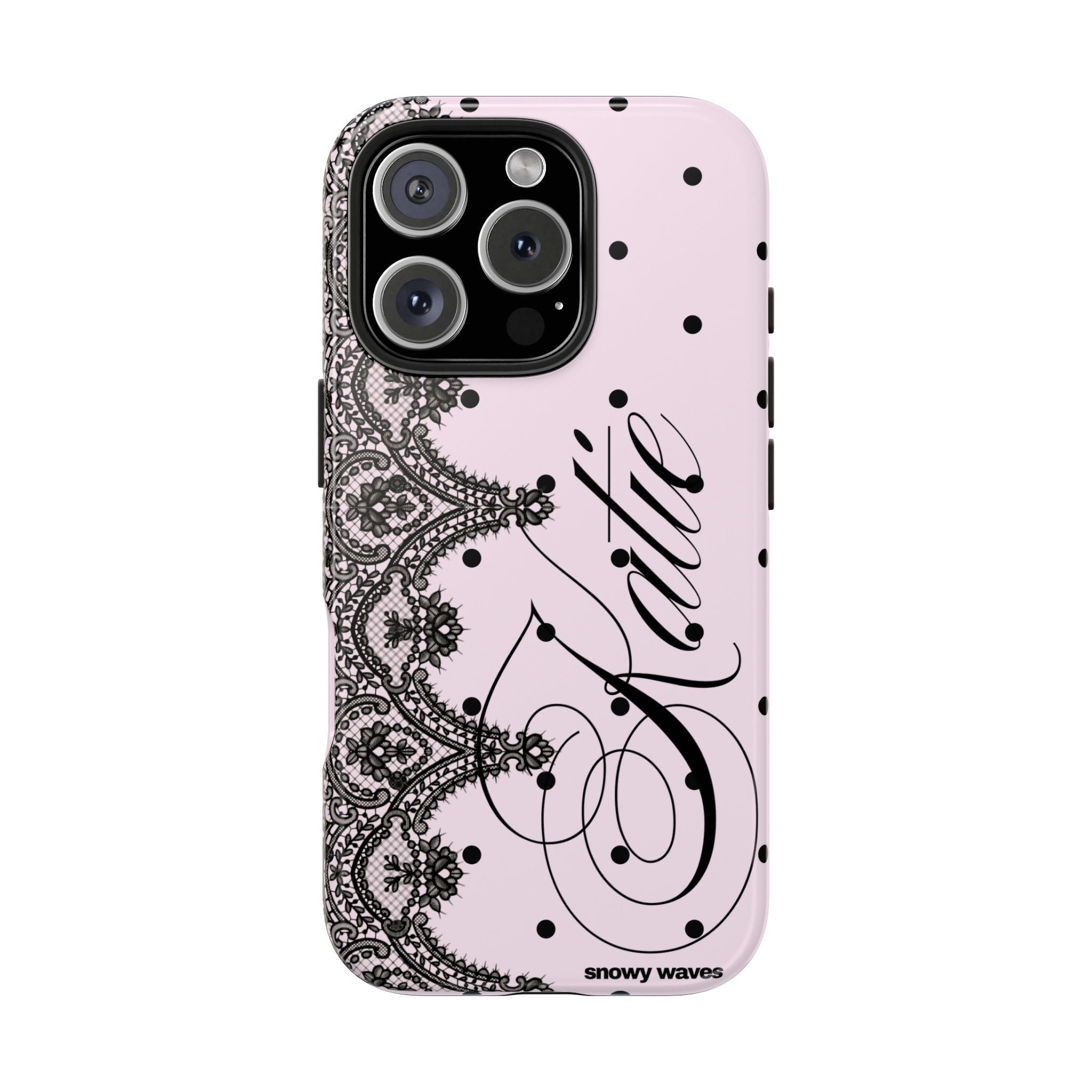 Custom Lace Pink Polka Dot Phone Case