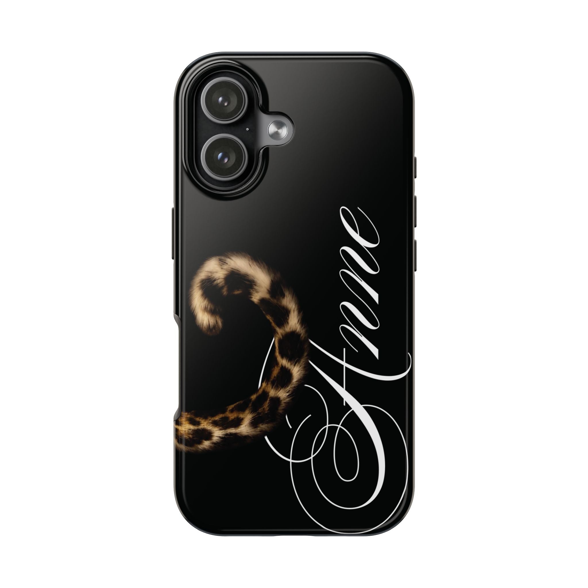 Custom Leopard Tail Phone Case Cursive