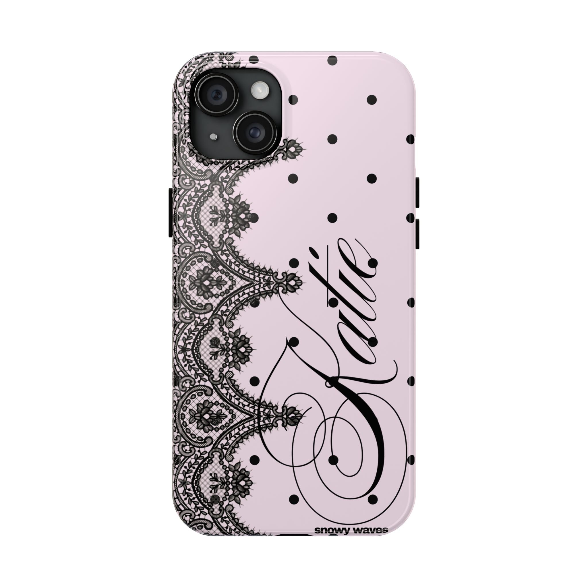 Custom Lace Pink Polka Dot Phone Case