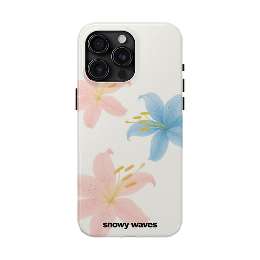 Pink and Blue Tiger Lily Phone Case