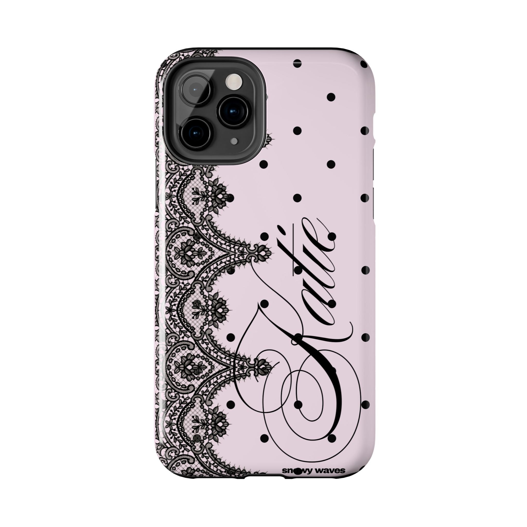 Custom Lace Pink Polka Dot Phone Case