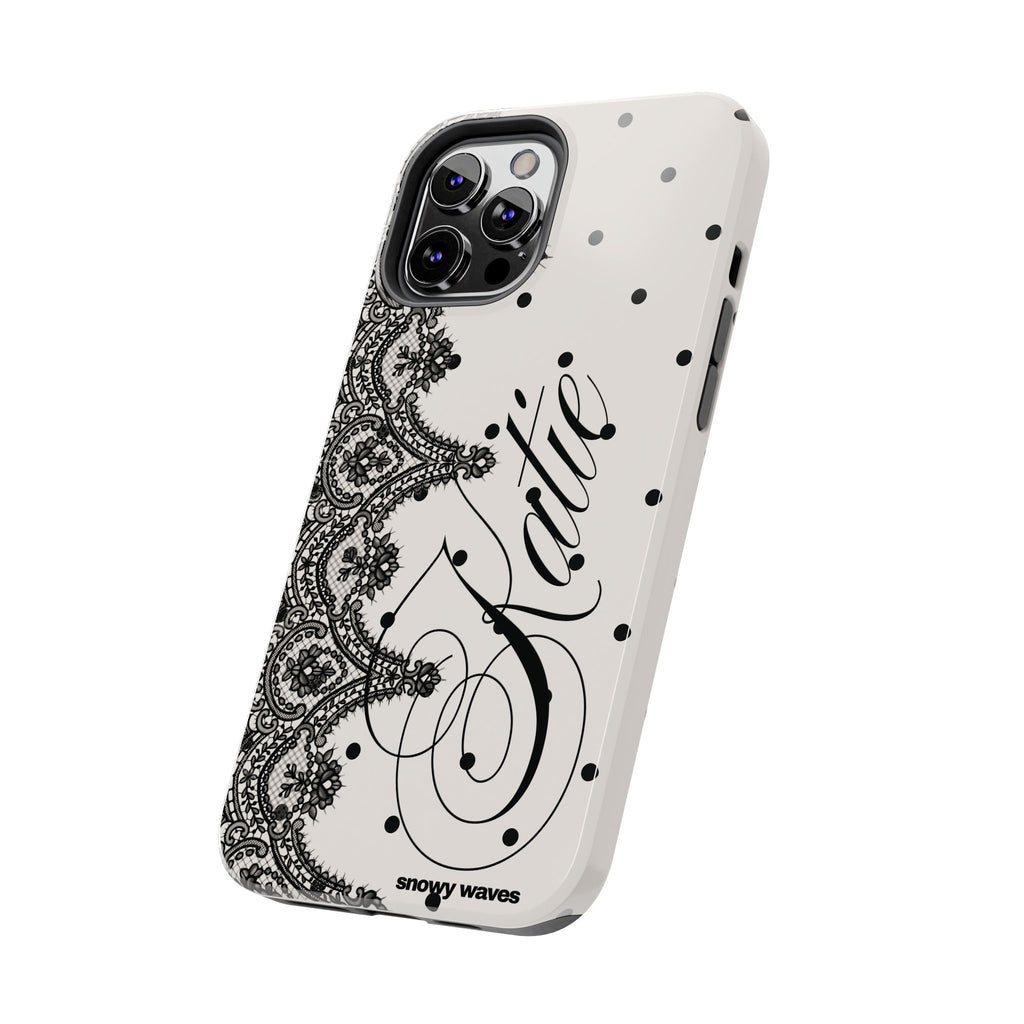 Custom Lace Polka Dot Tough Phone Case