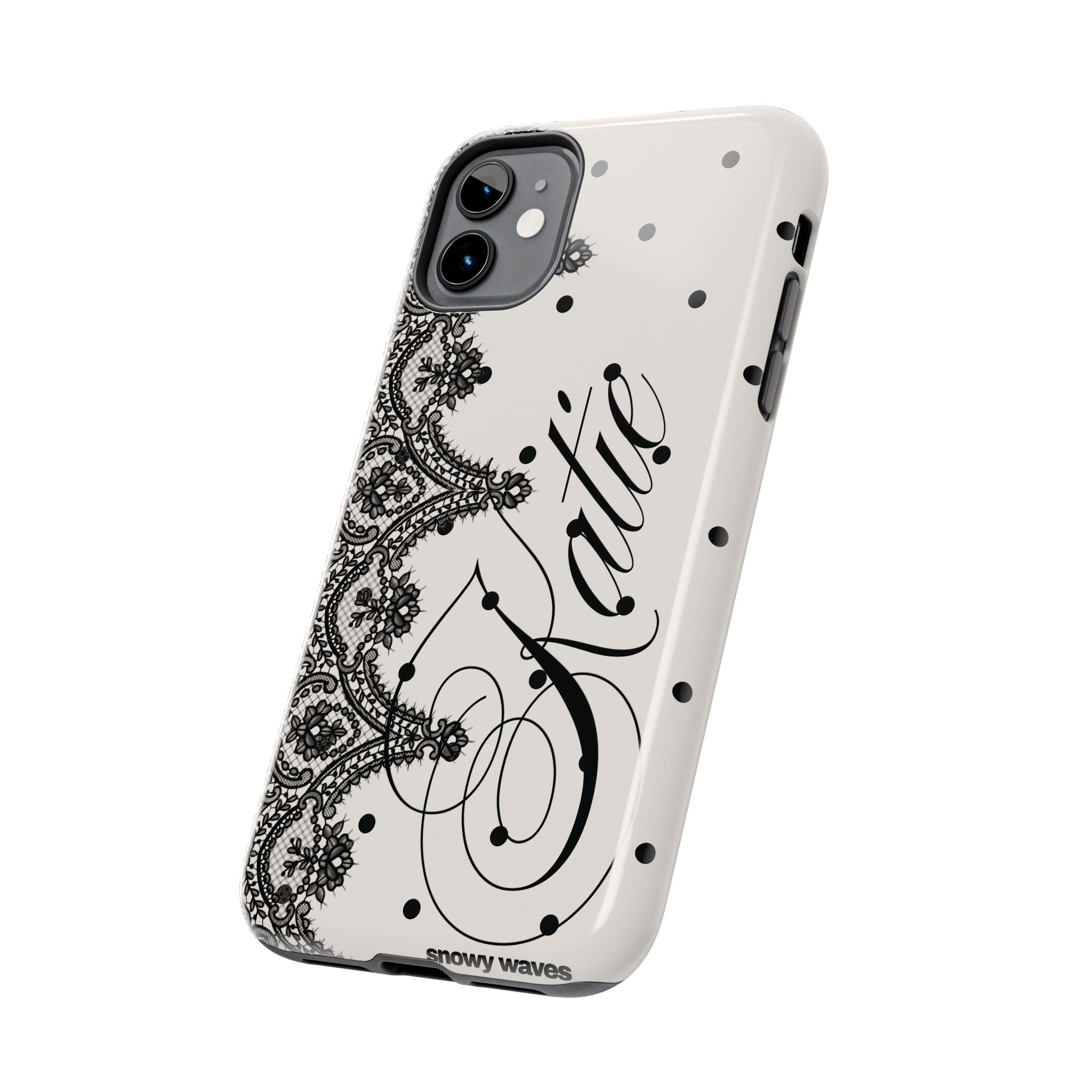Custom Lace Polka Dot Tough Phone Case