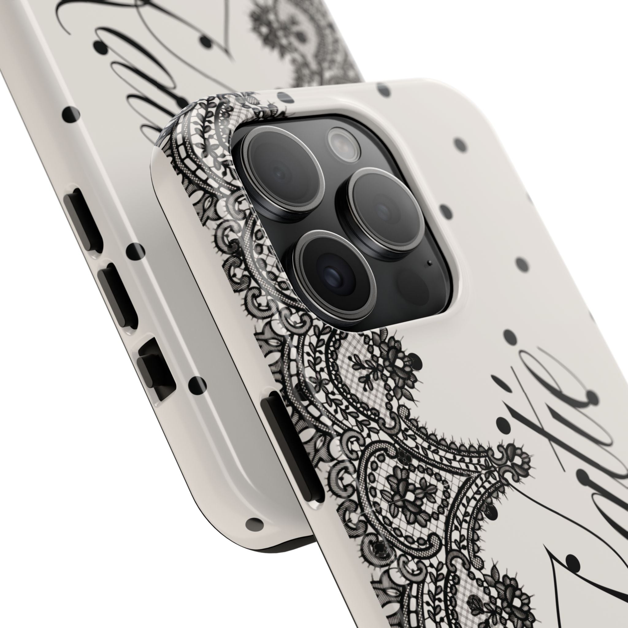 Custom Lace Polka Dot Tough Phone Case
