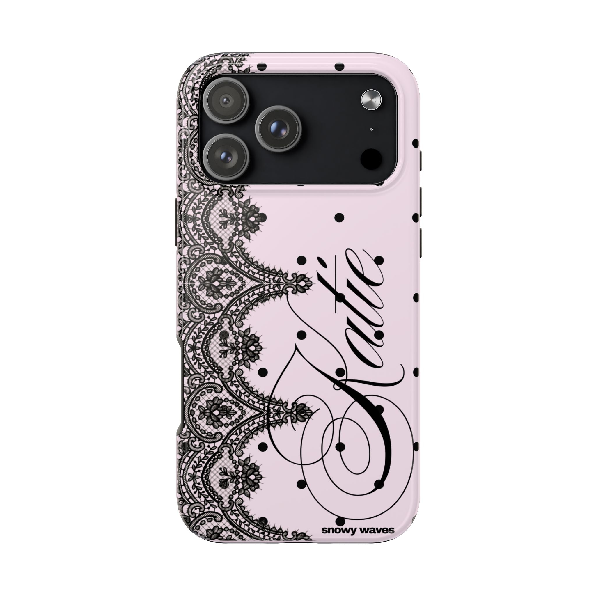 Custom Lace Pink Polka Dot Phone Case