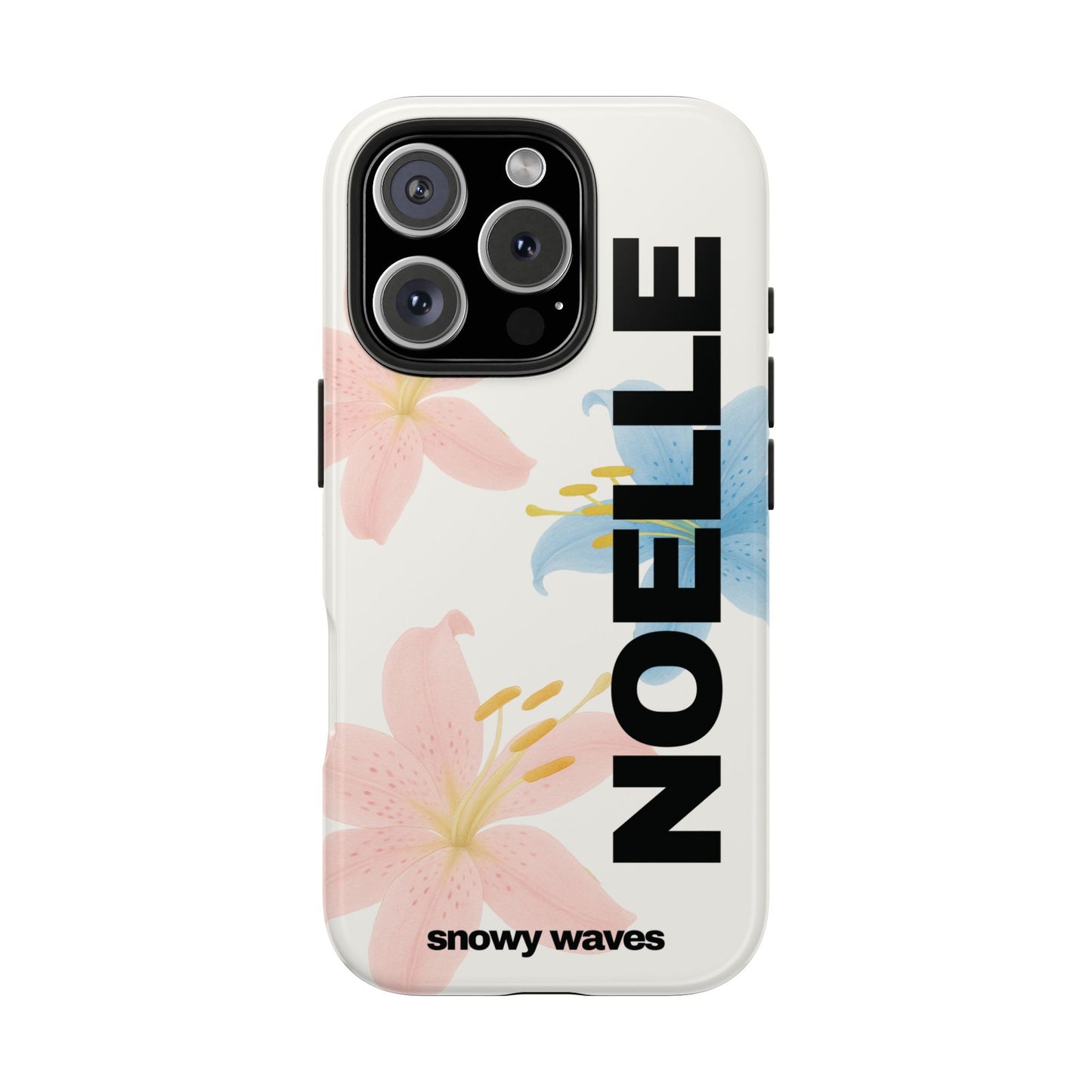 Custom Pink and Blue Tiger Lily Phone Case