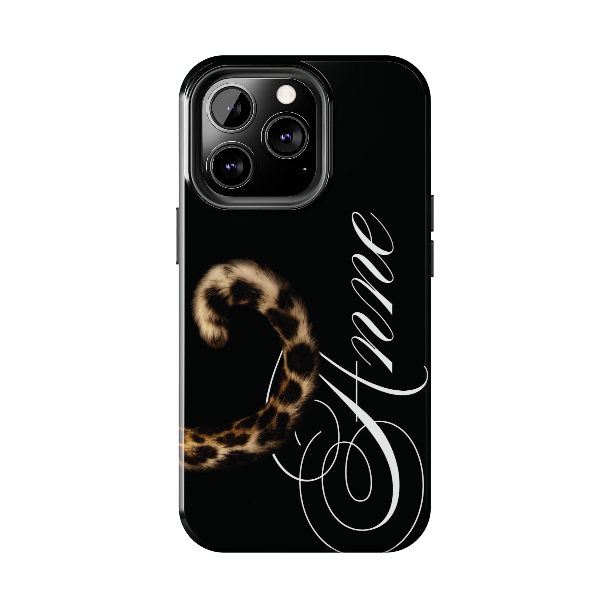 Custom Leopard Tail Phone Case Cursive