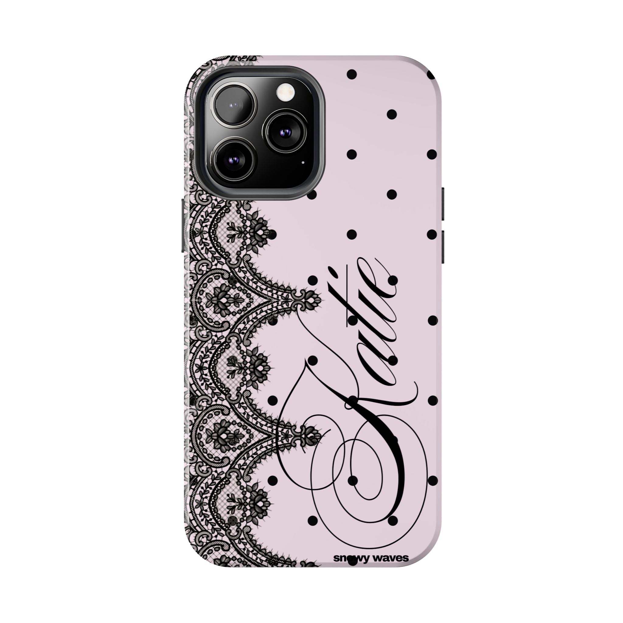 Custom Lace Pink Polka Dot Phone Case
