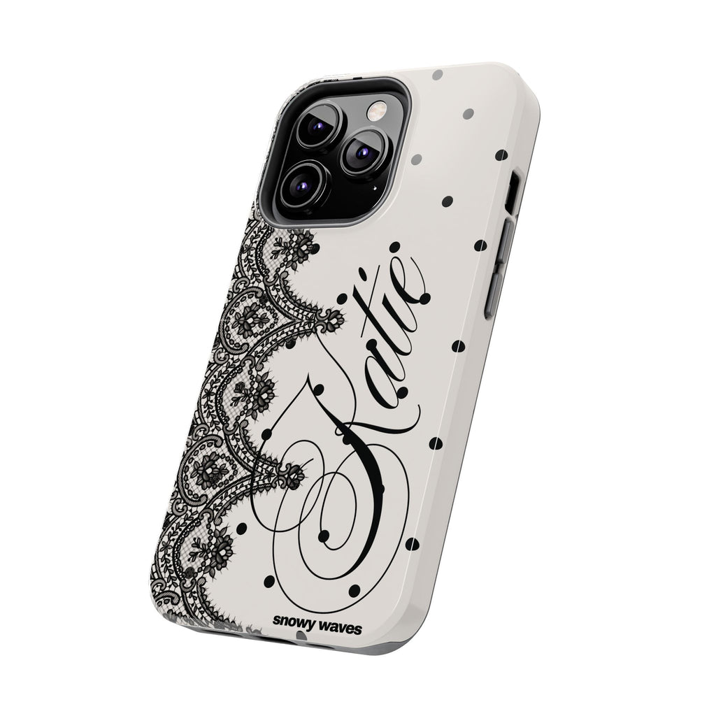 Custom Lace Polka Dot Tough Phone Case