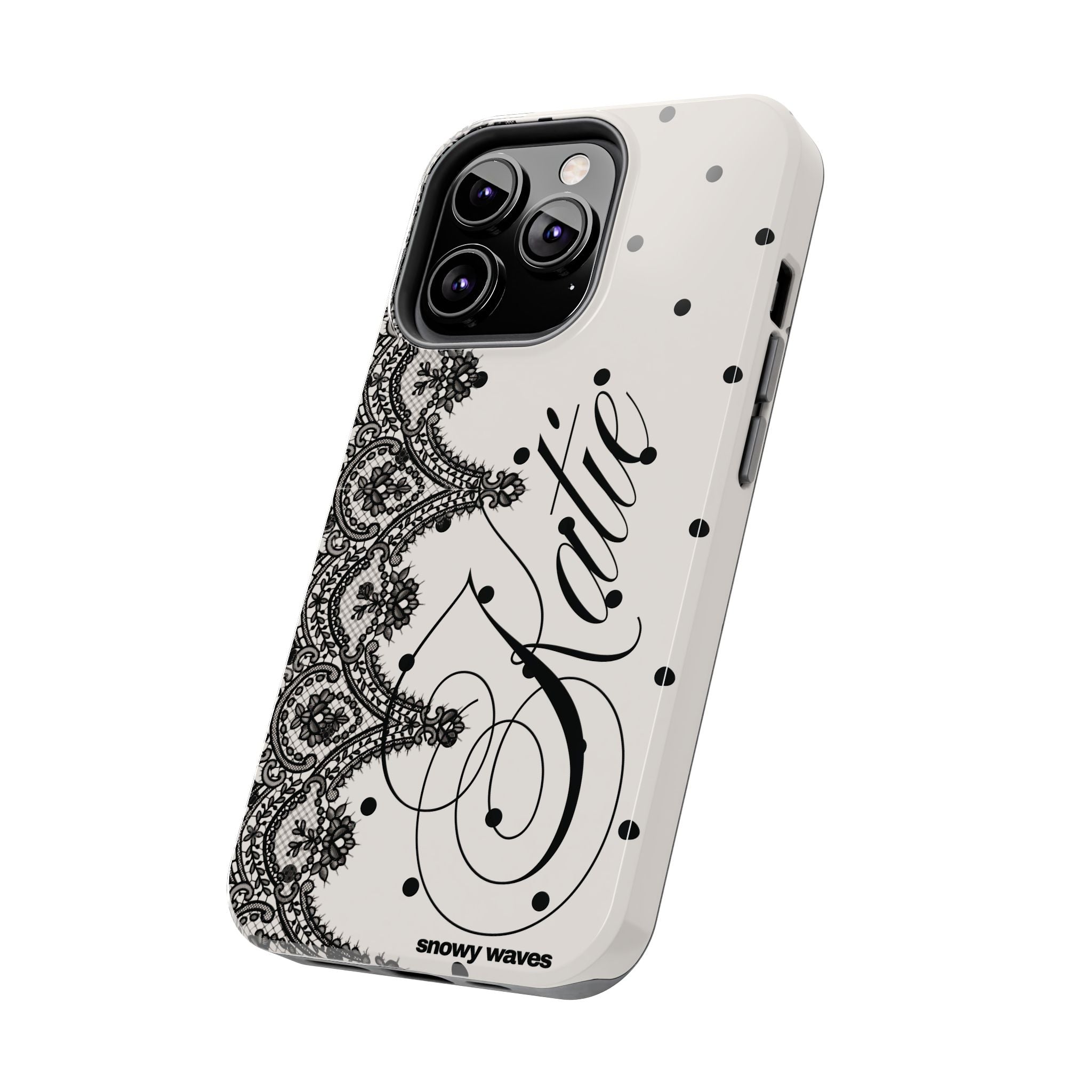 Custom Lace Polka Dot Tough Phone Case