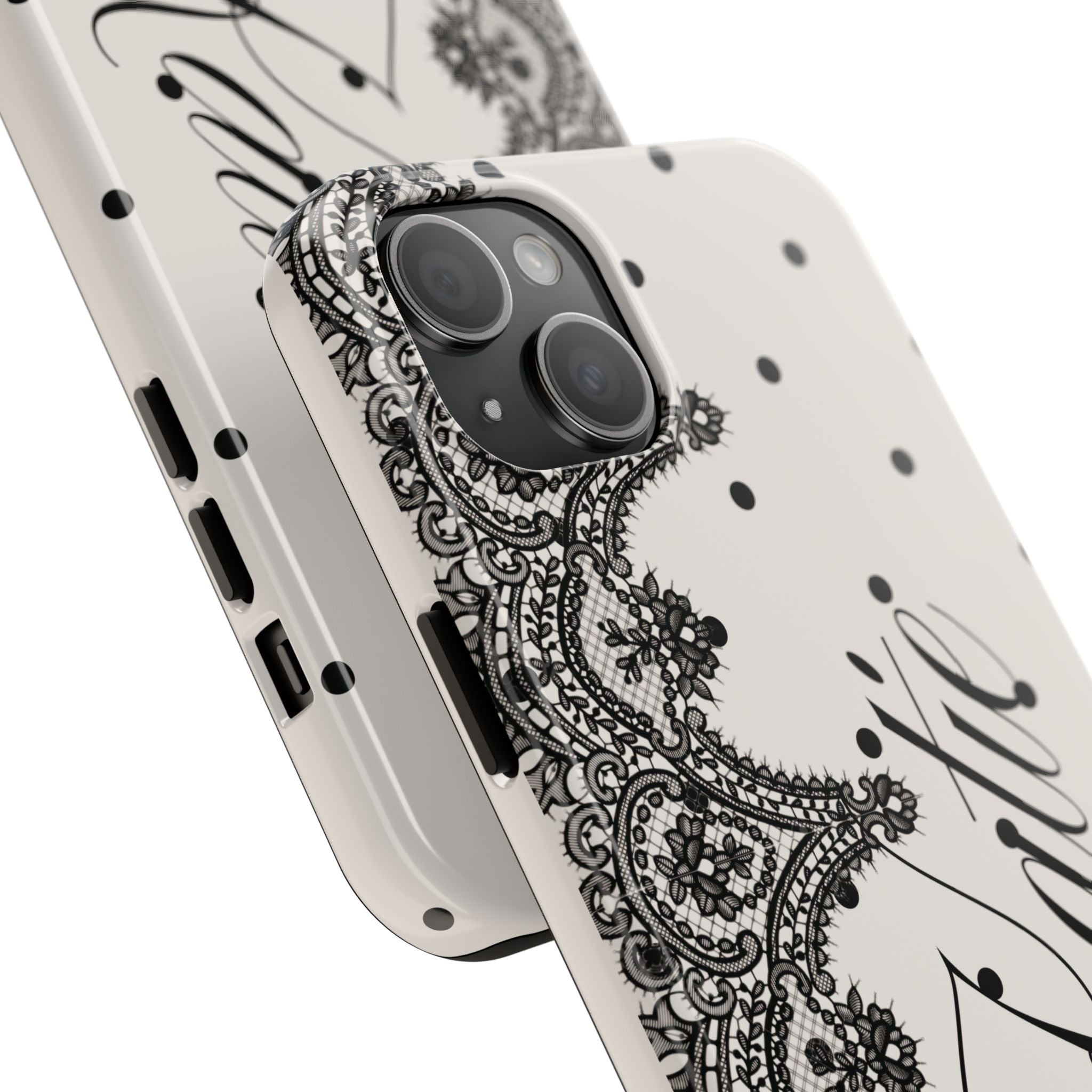 Custom Lace Polka Dot Tough Phone Case