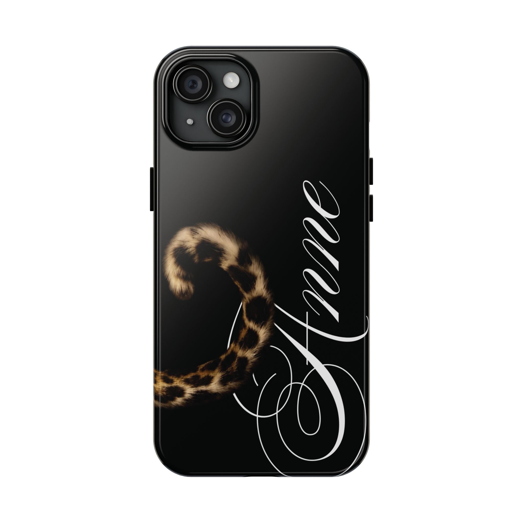 Custom Leopard Tail Phone Case Cursive