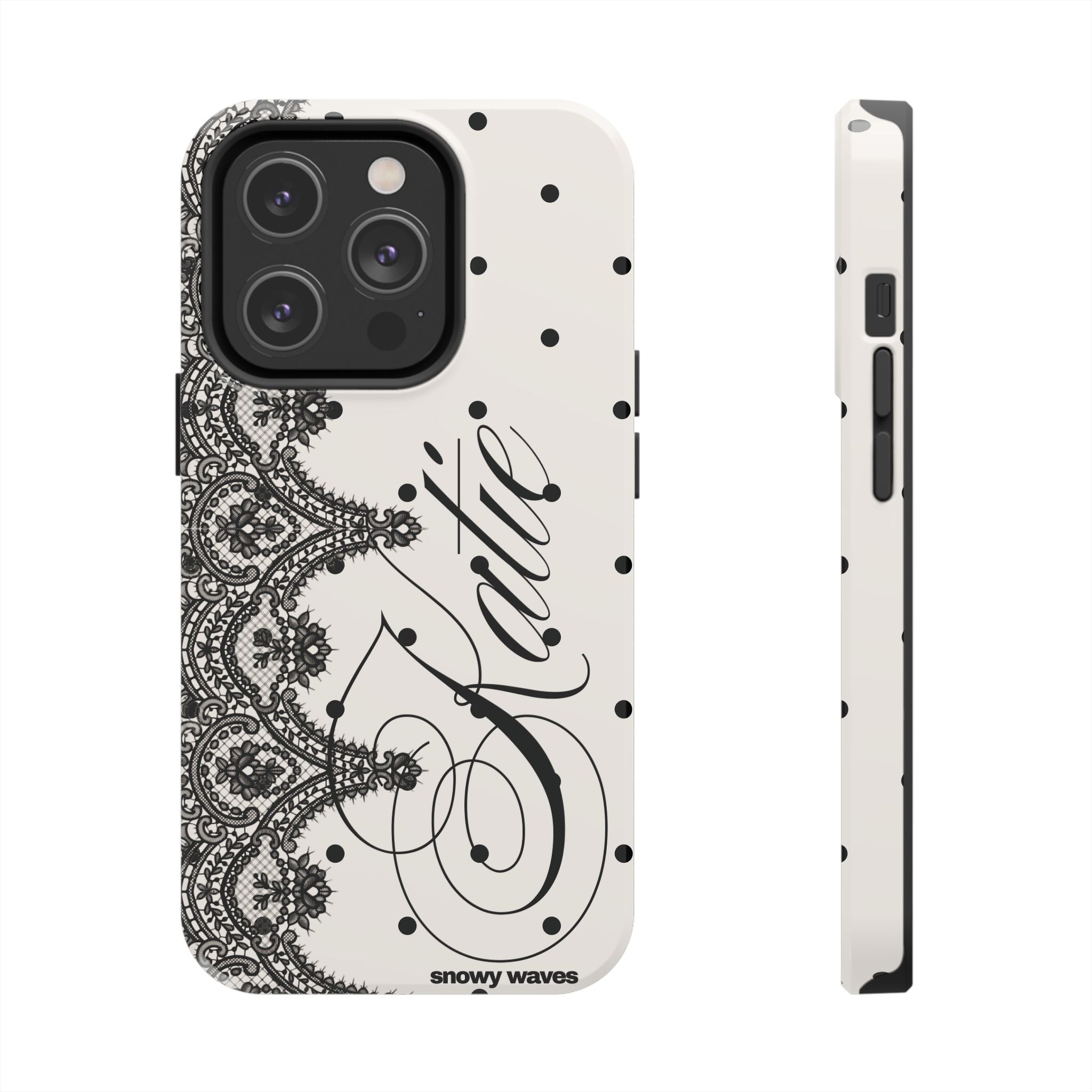 Custom Lace Polka Dot Tough Phone Case
