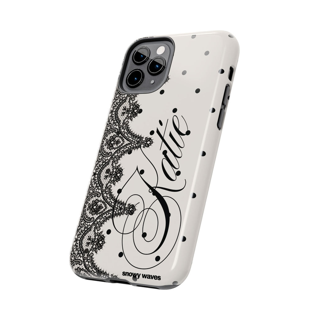 Custom Lace Polka Dot Tough Phone Case